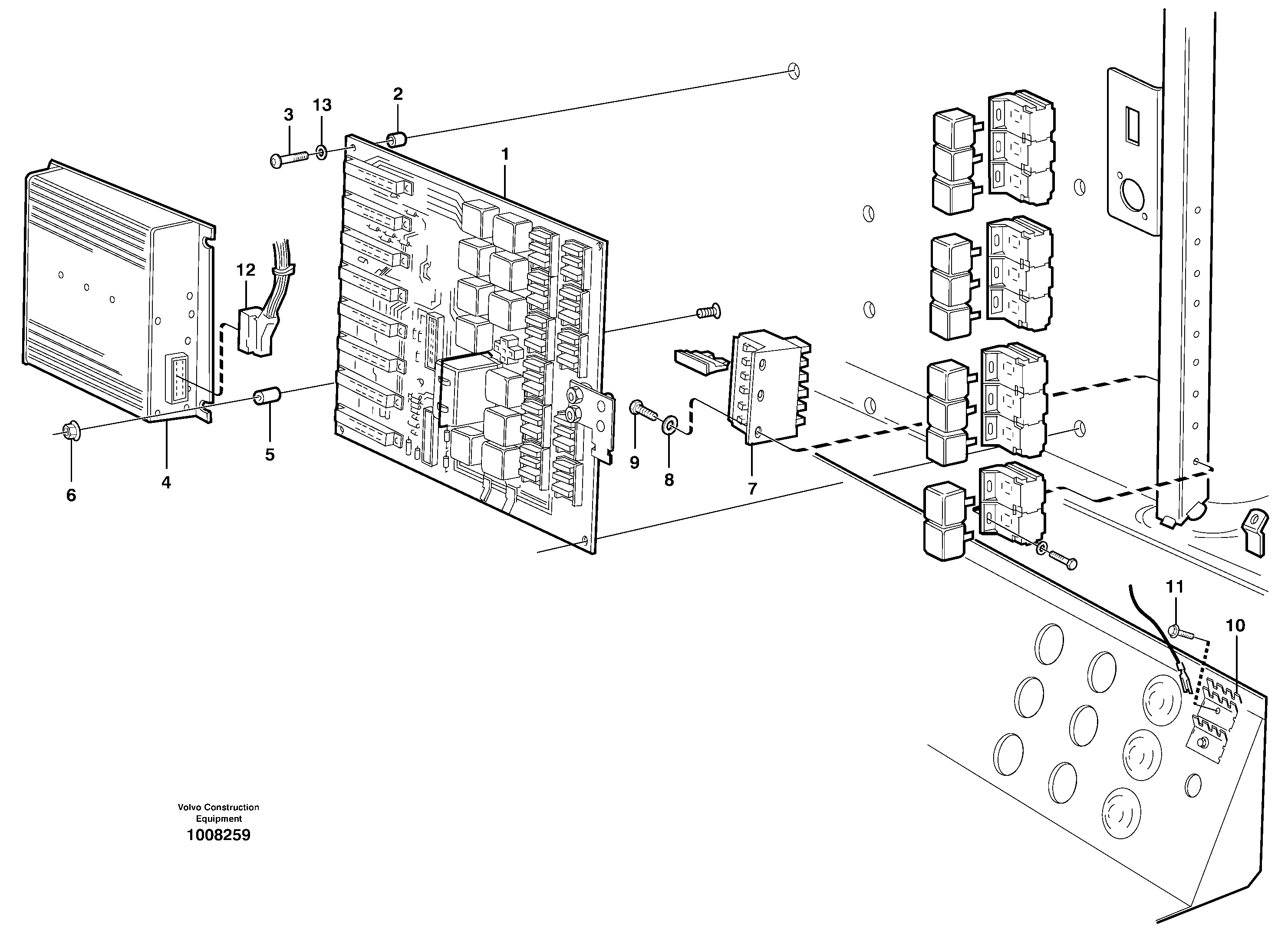 Electrical distribution box  STD, OPEN ROPS — volvo parts diagram