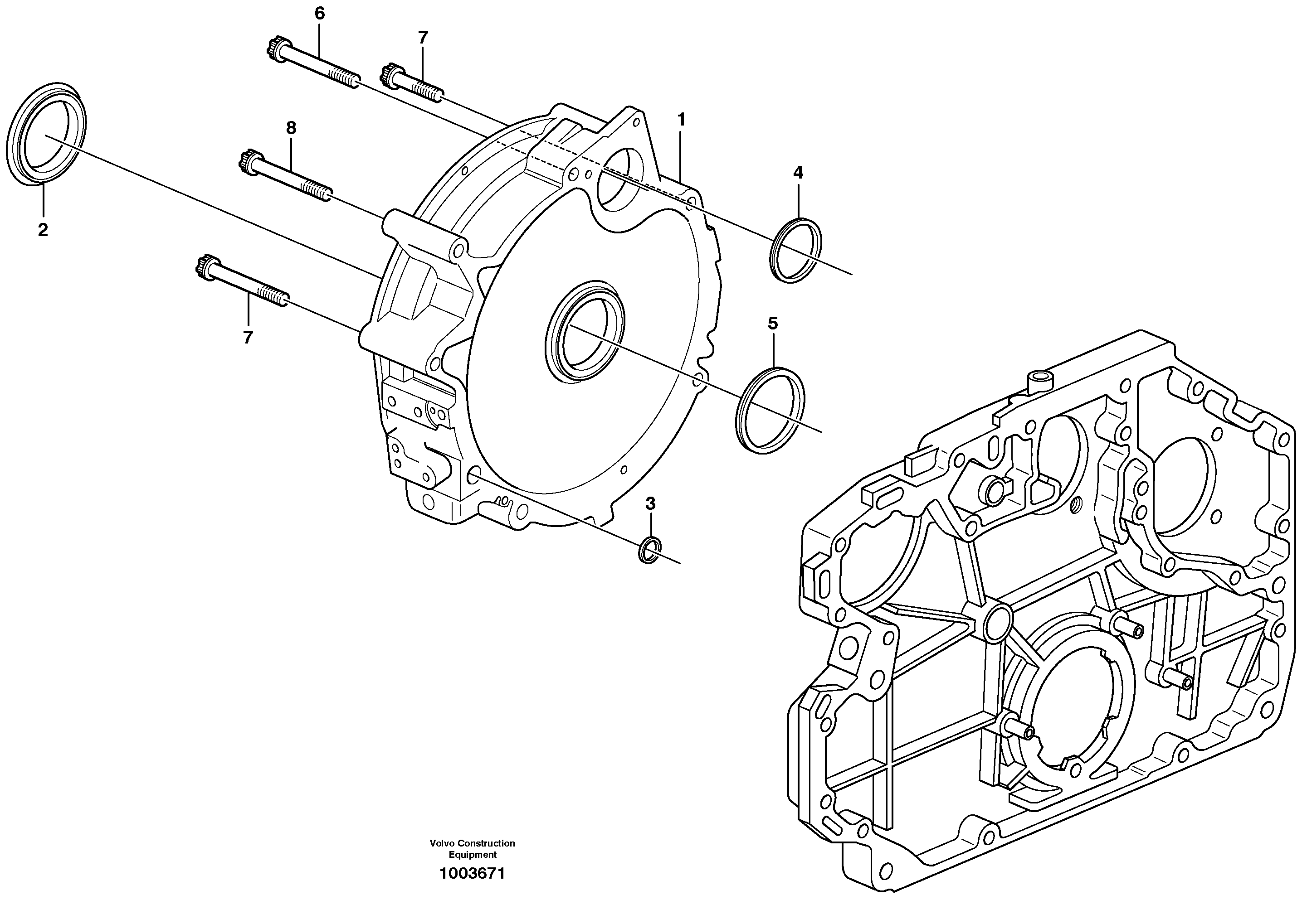 Flywheel housing — volvo parts diagram