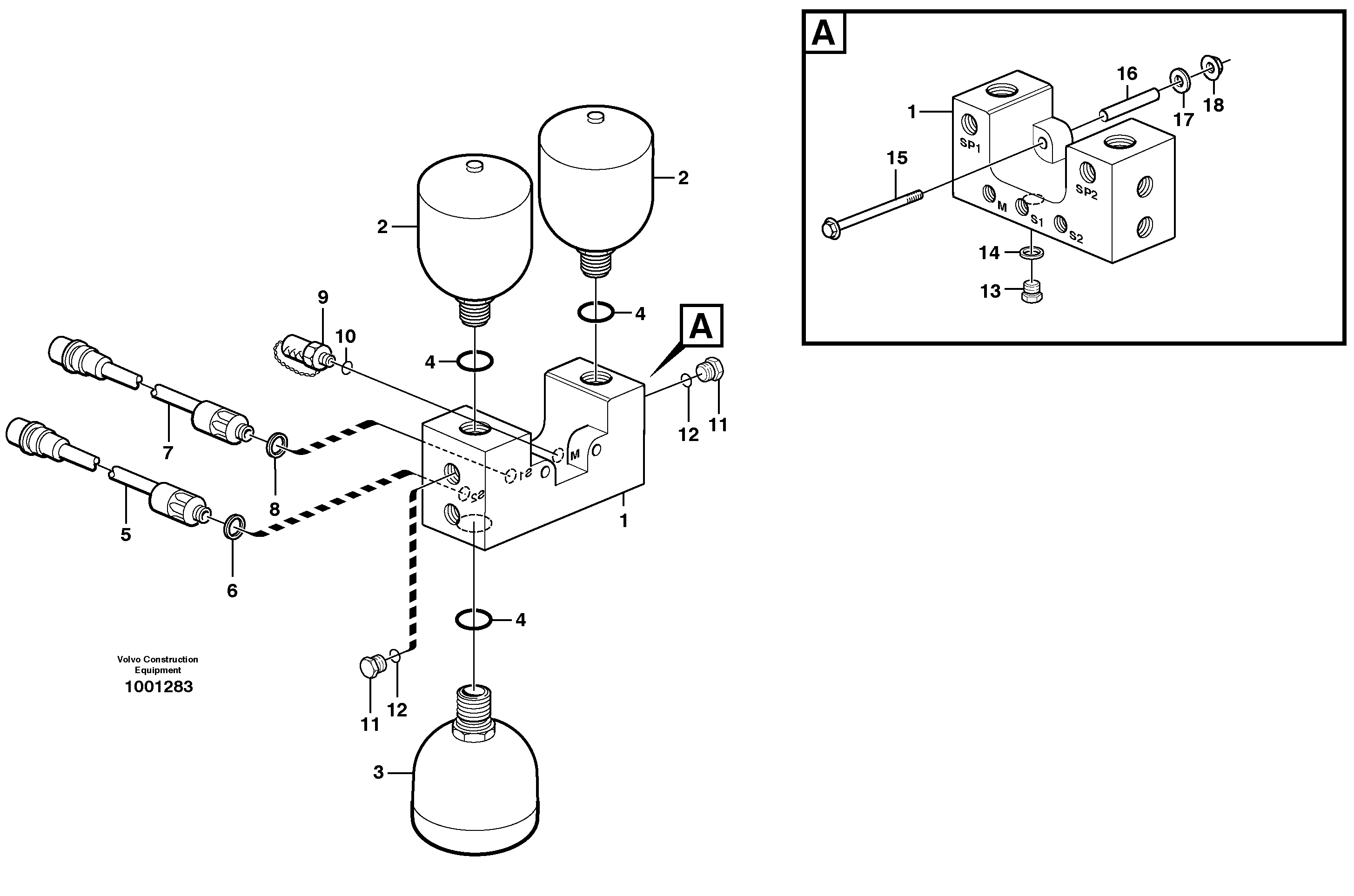 Air-conditioning evaporator. STD, OPEN ROPS — volvo parts diagram