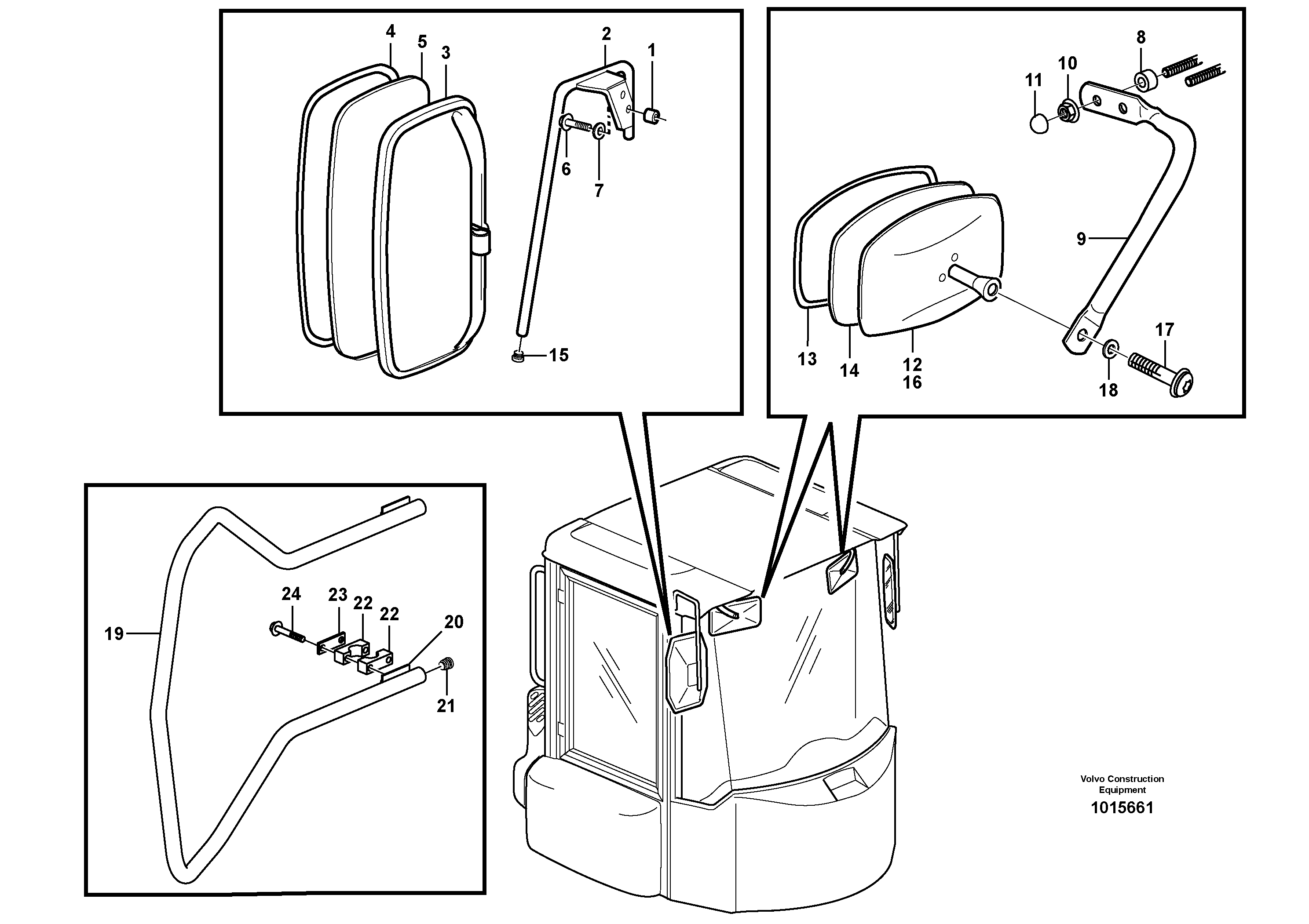 Rear view mirror — volvo parts diagram