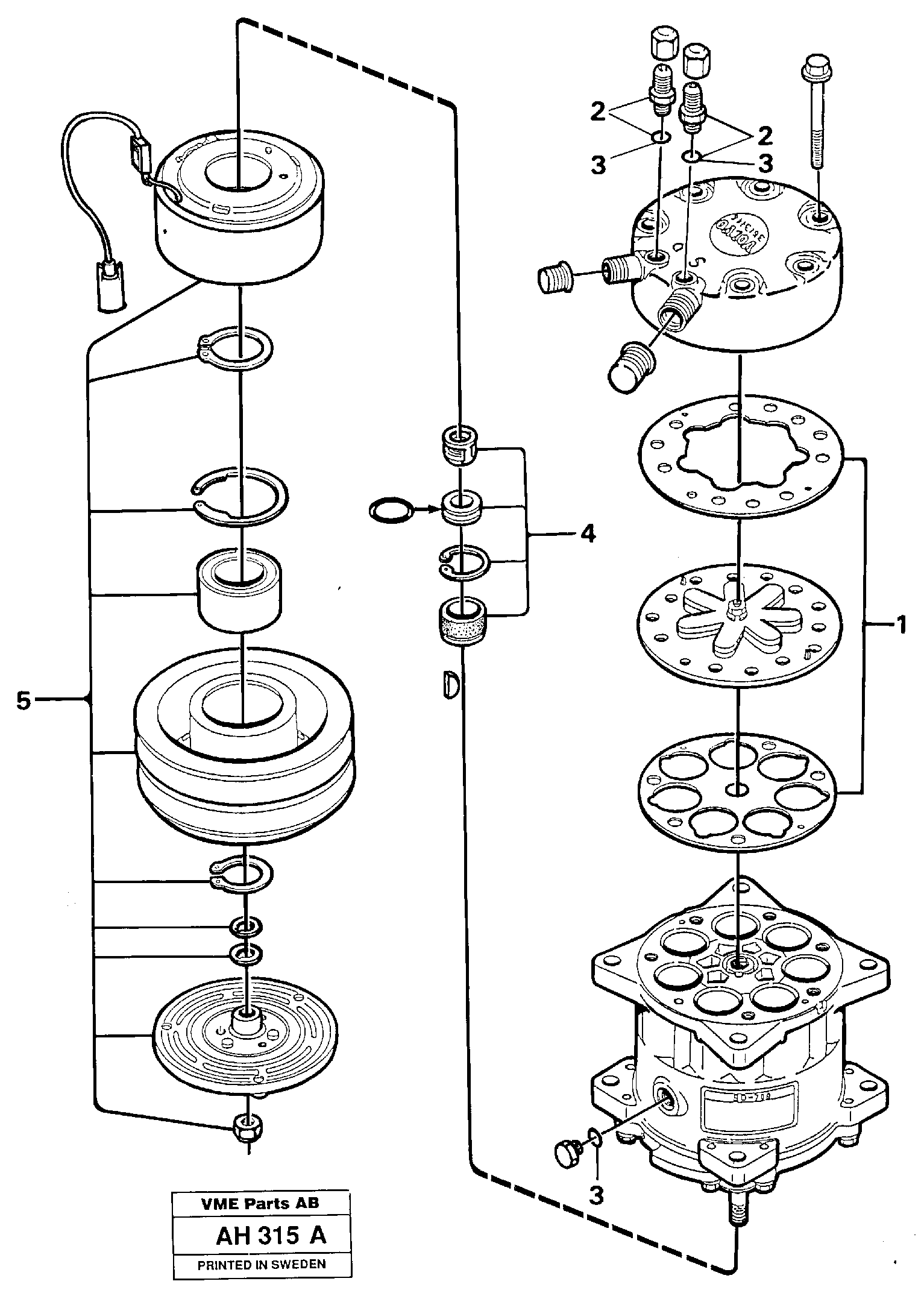 Air compressor  91873 — volvo parts diagram