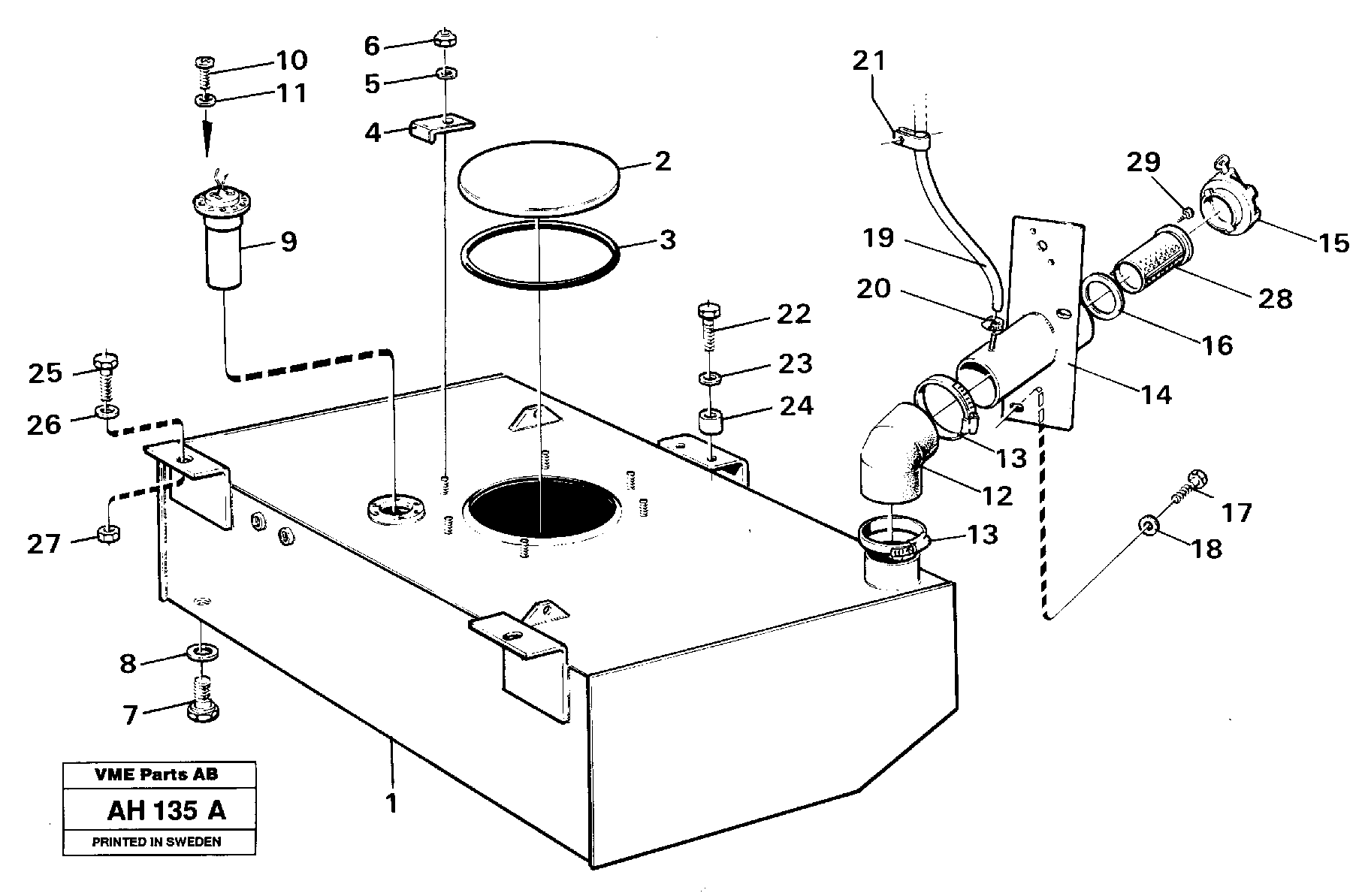 Fuel tank — volvo parts diagram