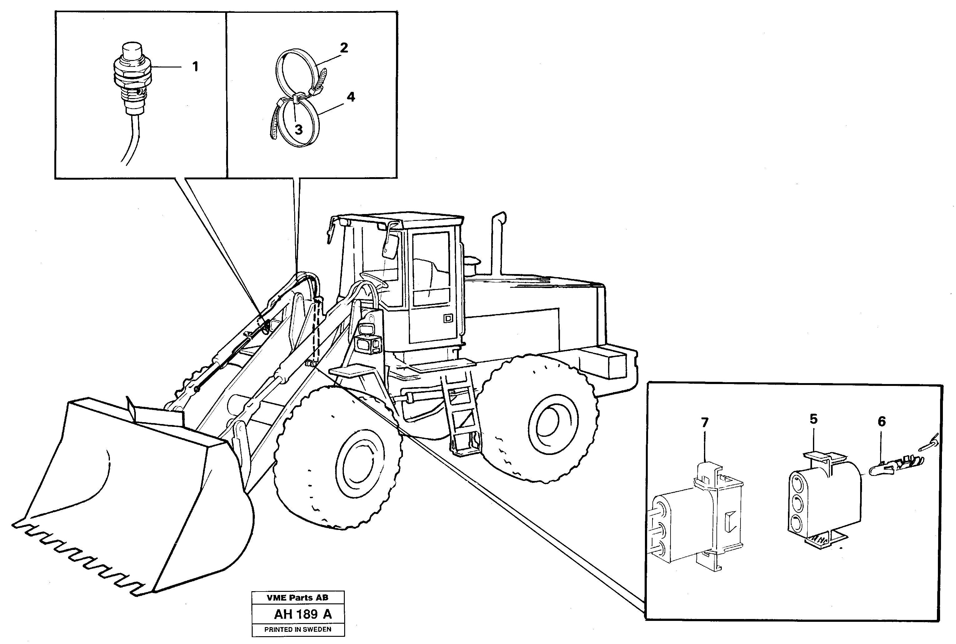 Electrical system: Bucket positioner and boom kickout — volvo parts diagram