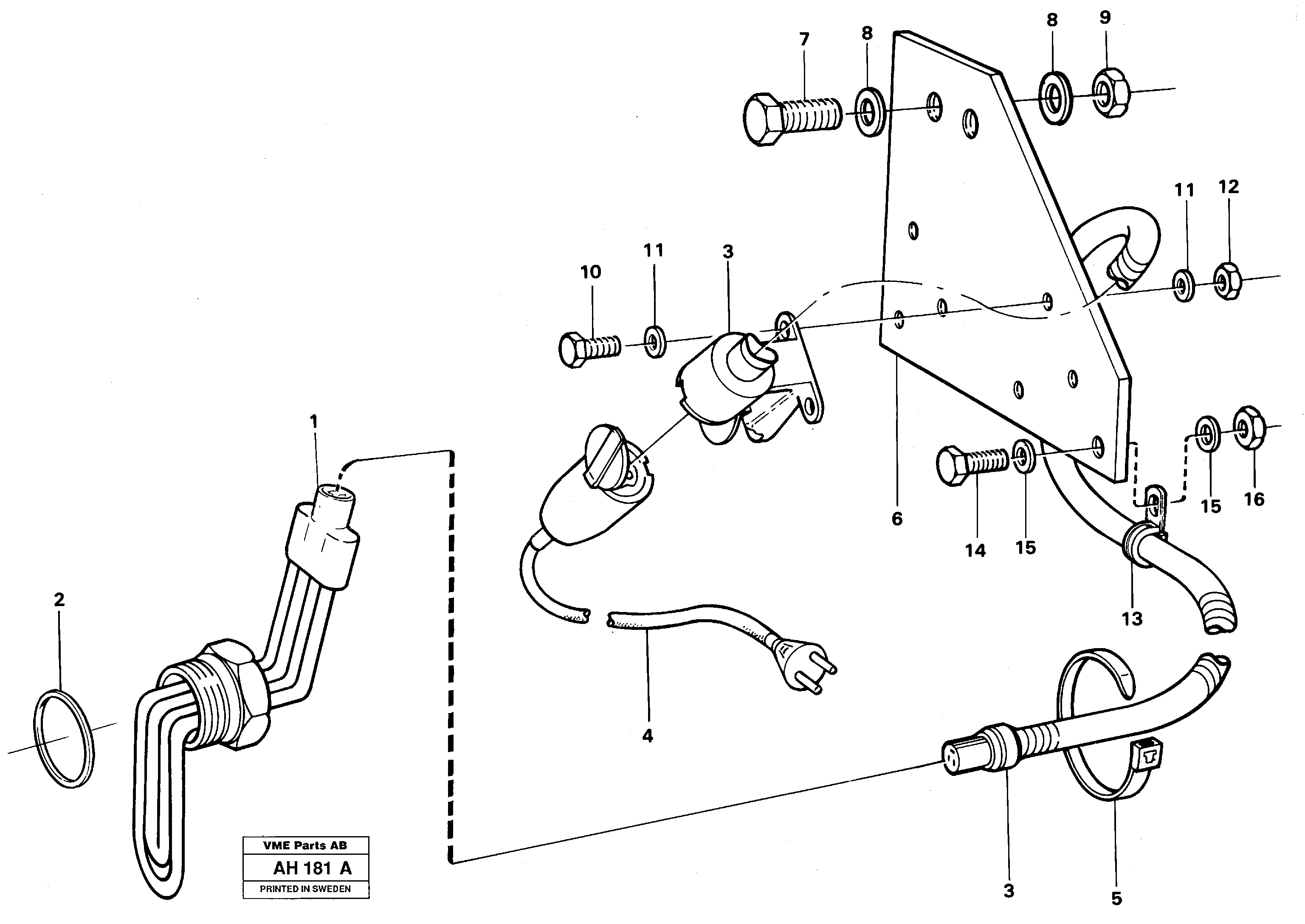 Engine heater 92025 — volvo parts diagram