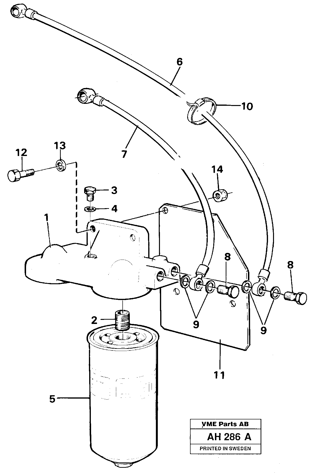 Extra fuel filter 91958 — volvo parts diagram