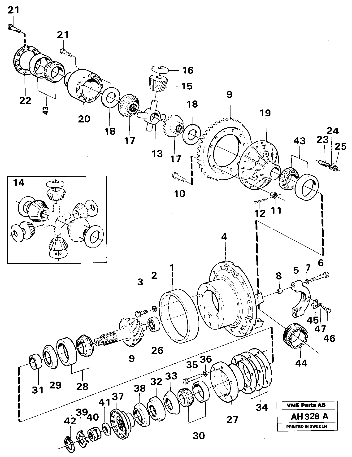 Final gear, rear Ah 53j 92319 — volvo parts diagram