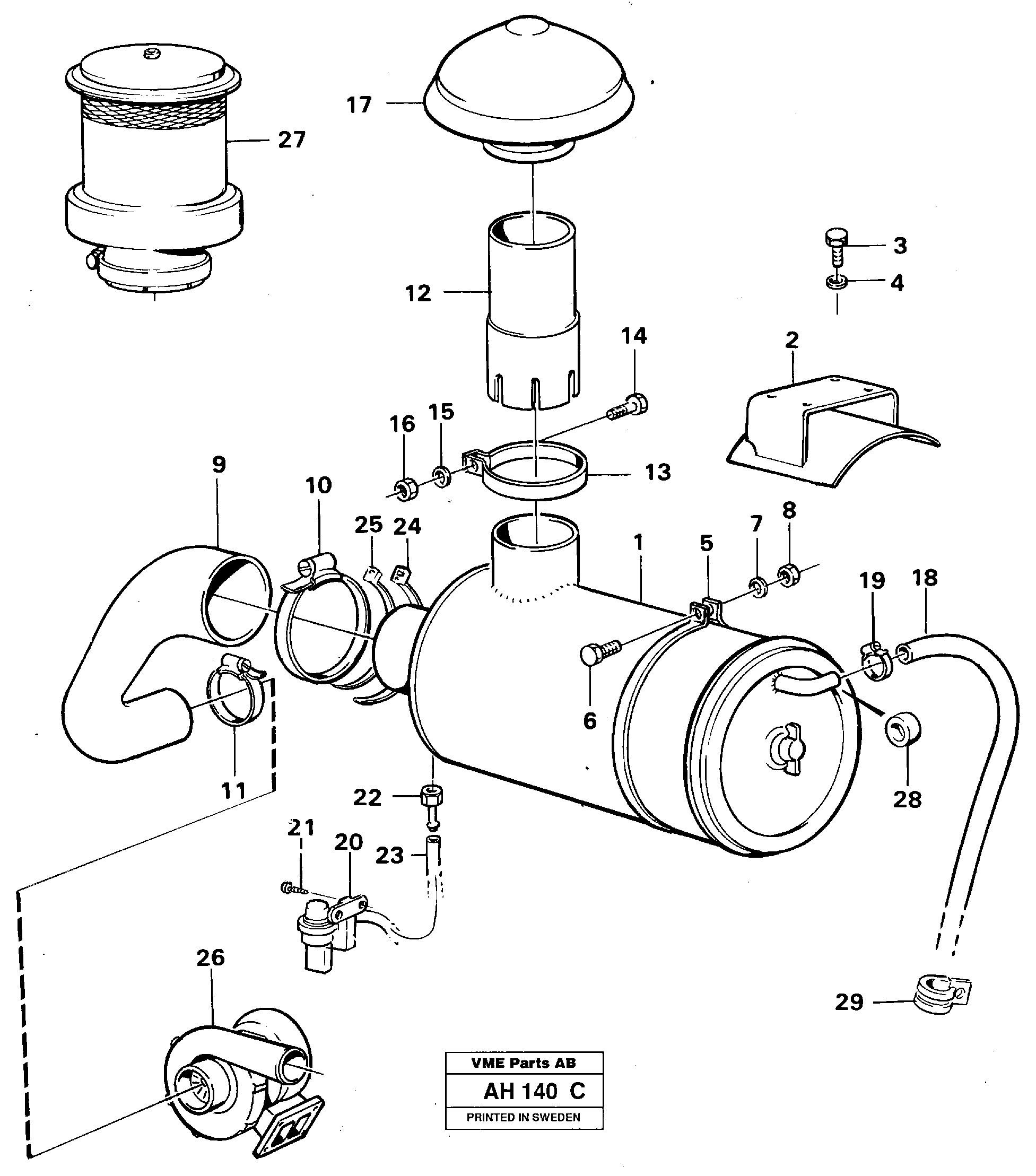 Inlet system — volvo parts diagram