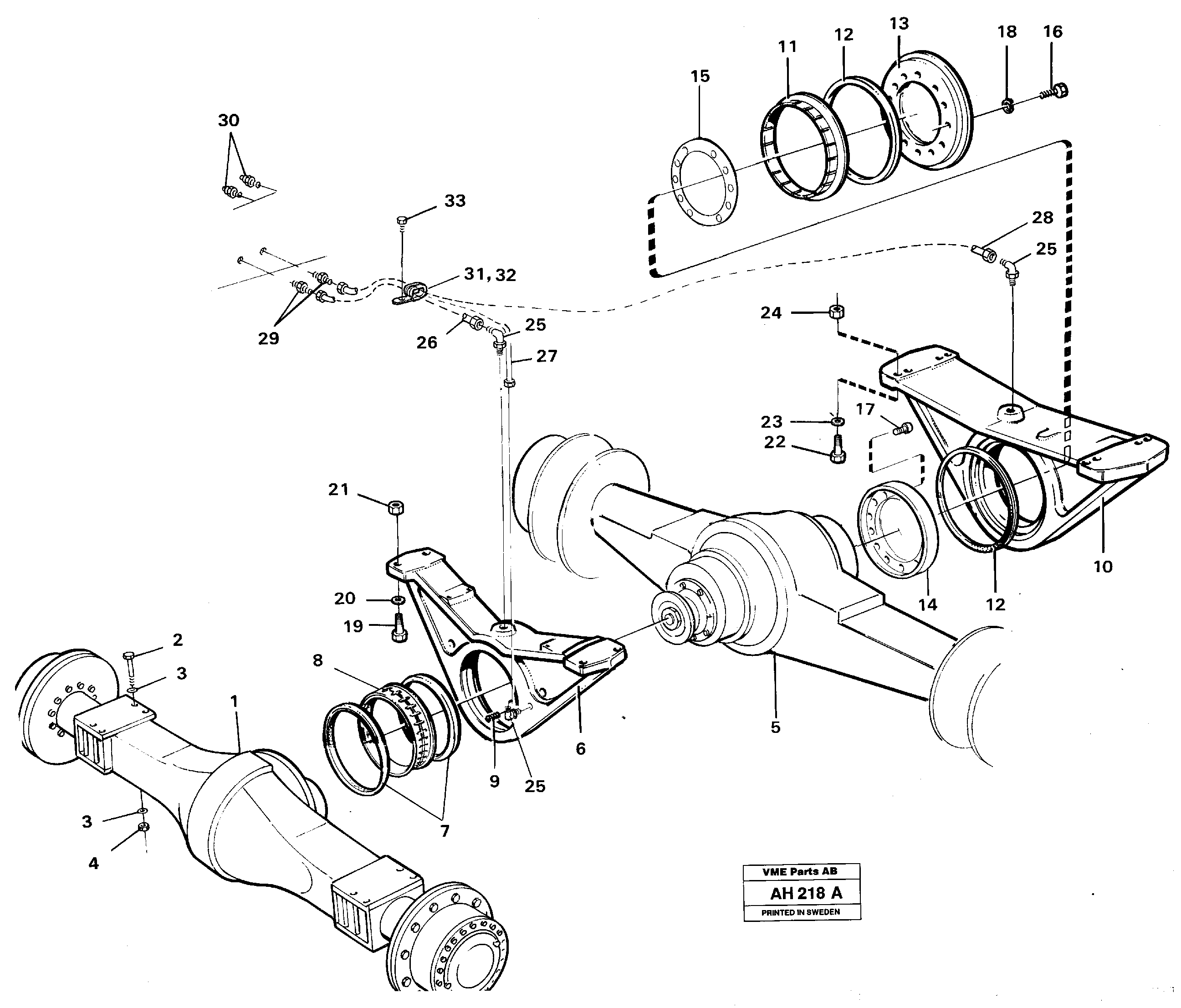 Planet axles with fitting parts — volvo parts diagram