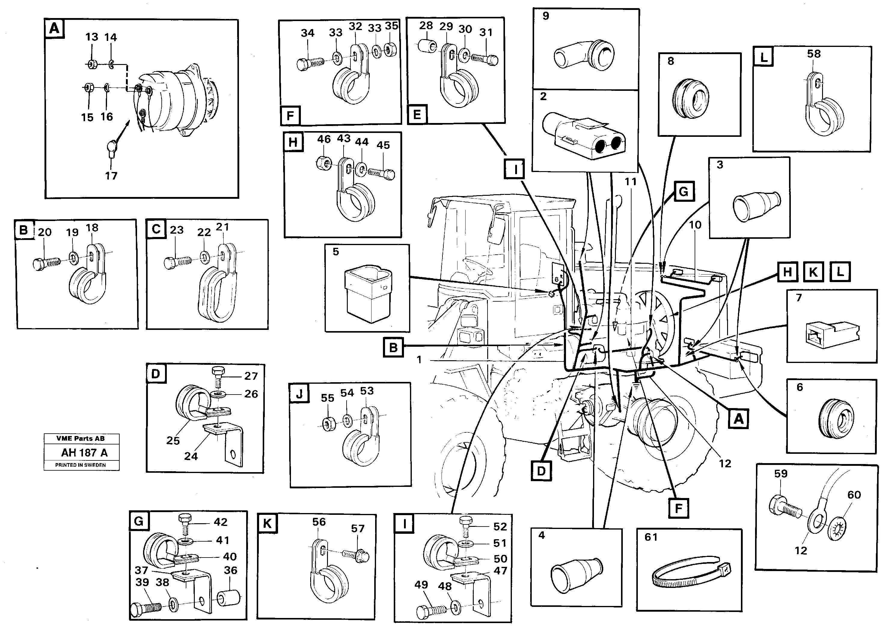 Cable harnesses, rear — volvo parts diagram