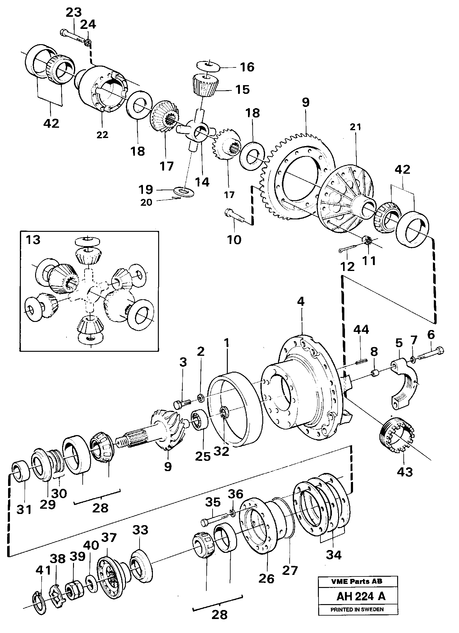 Final drive 23730, AH 45K — volvo parts diagram