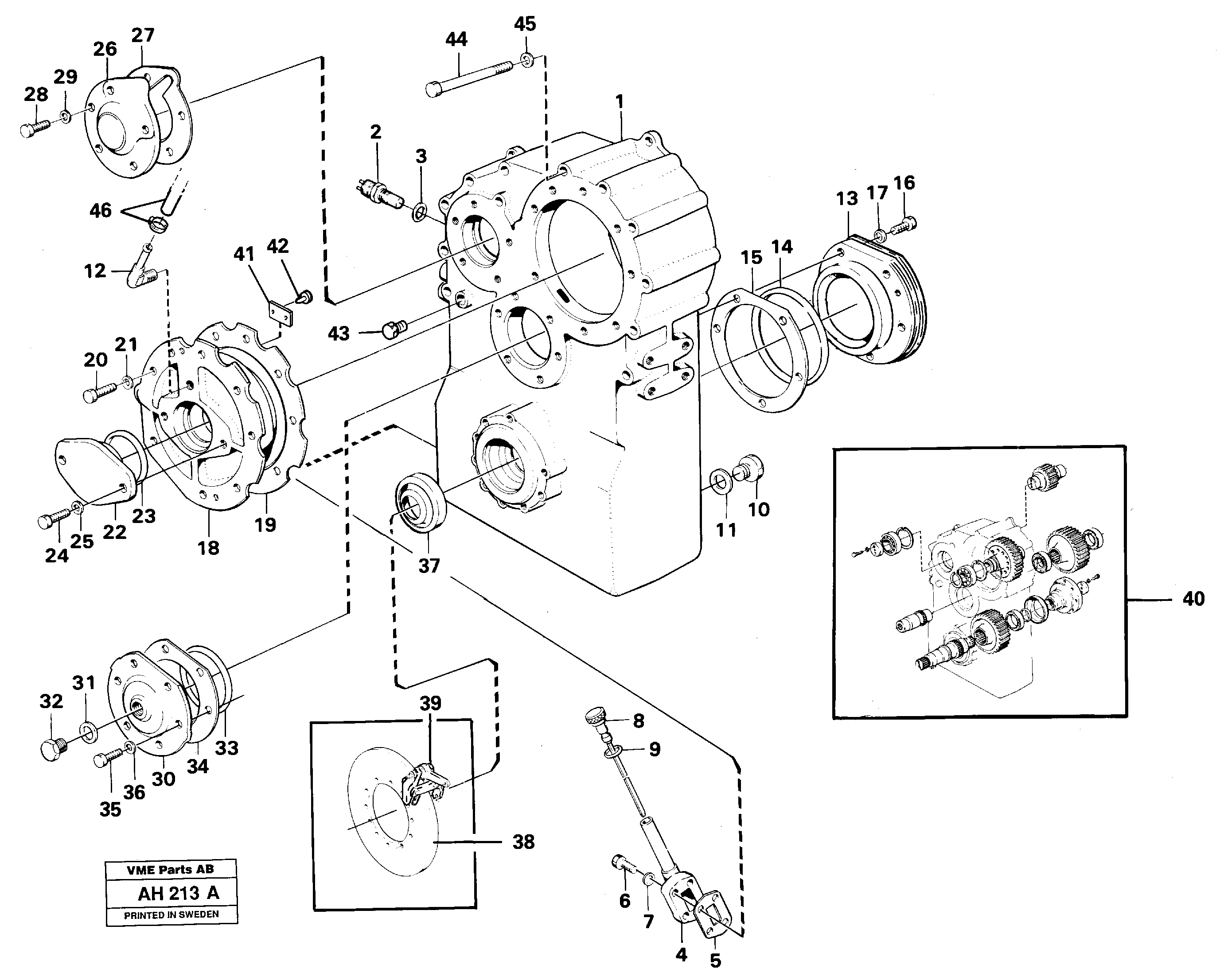 Dropbox housing and cover — volvo parts diagram