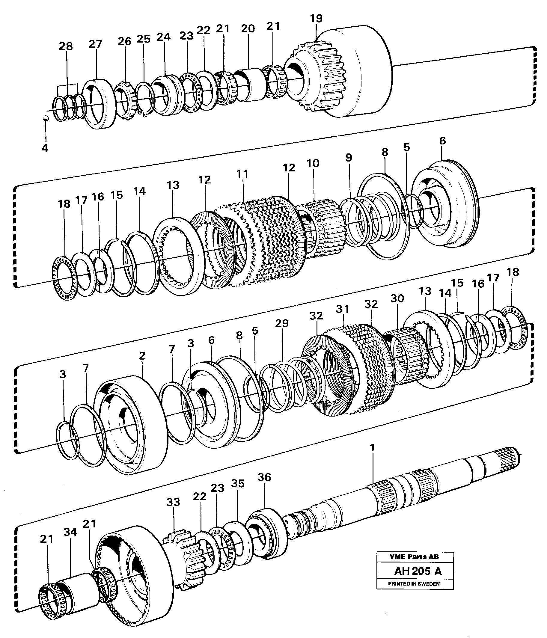 Clutches 3:rd and 4:th speeds — volvo parts diagram