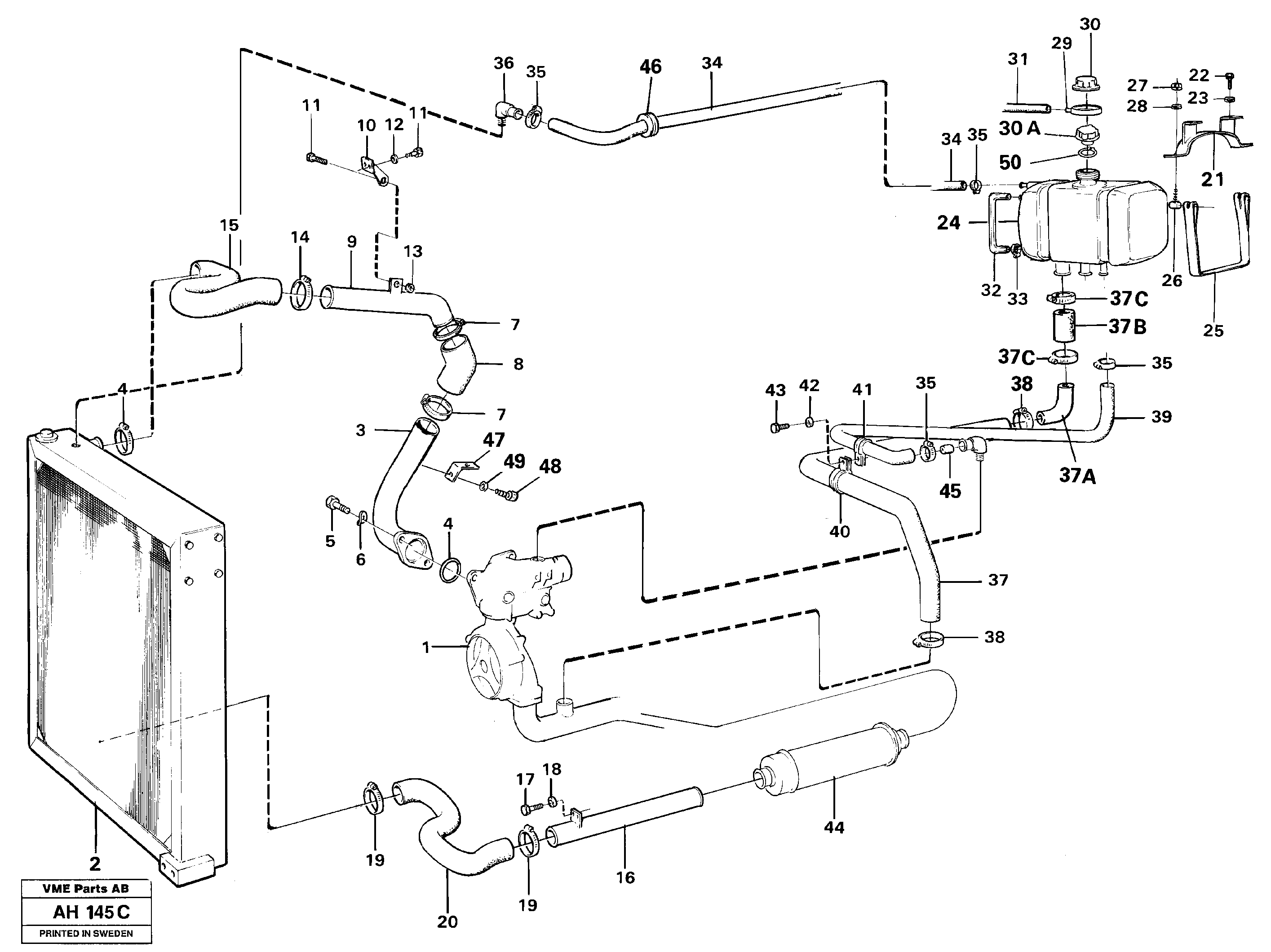 Cooling system — volvo parts diagram