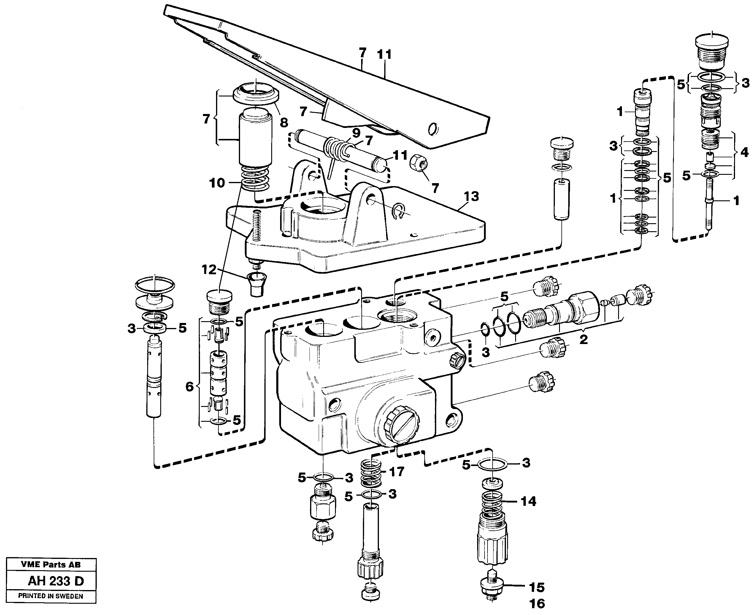 Footbrake valve — volvo parts diagram