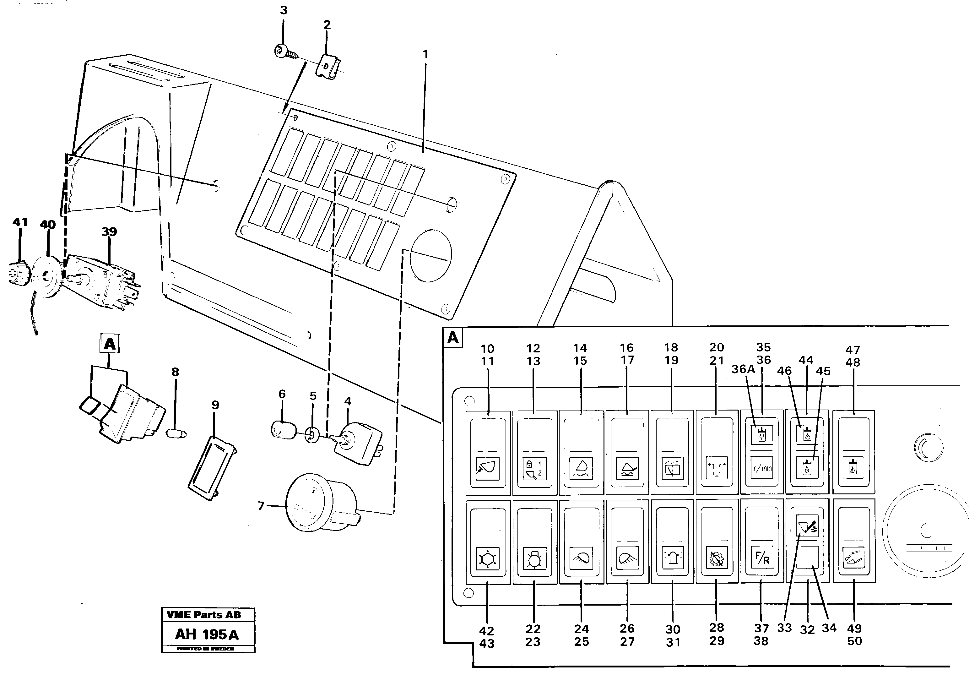 Switch panel — volvo parts diagram