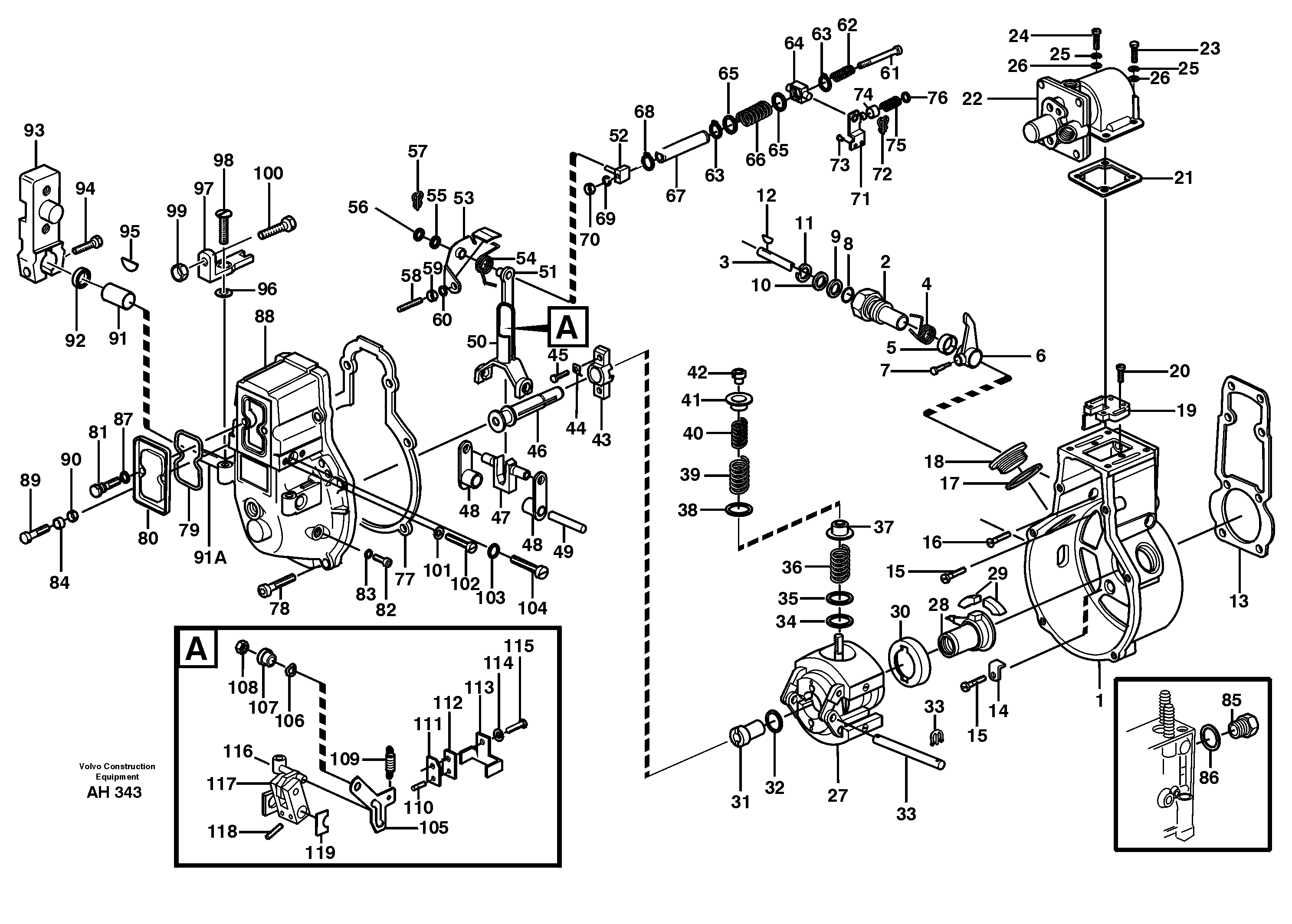 Centrifugal governor TD 61 KBE — volvo parts diagram