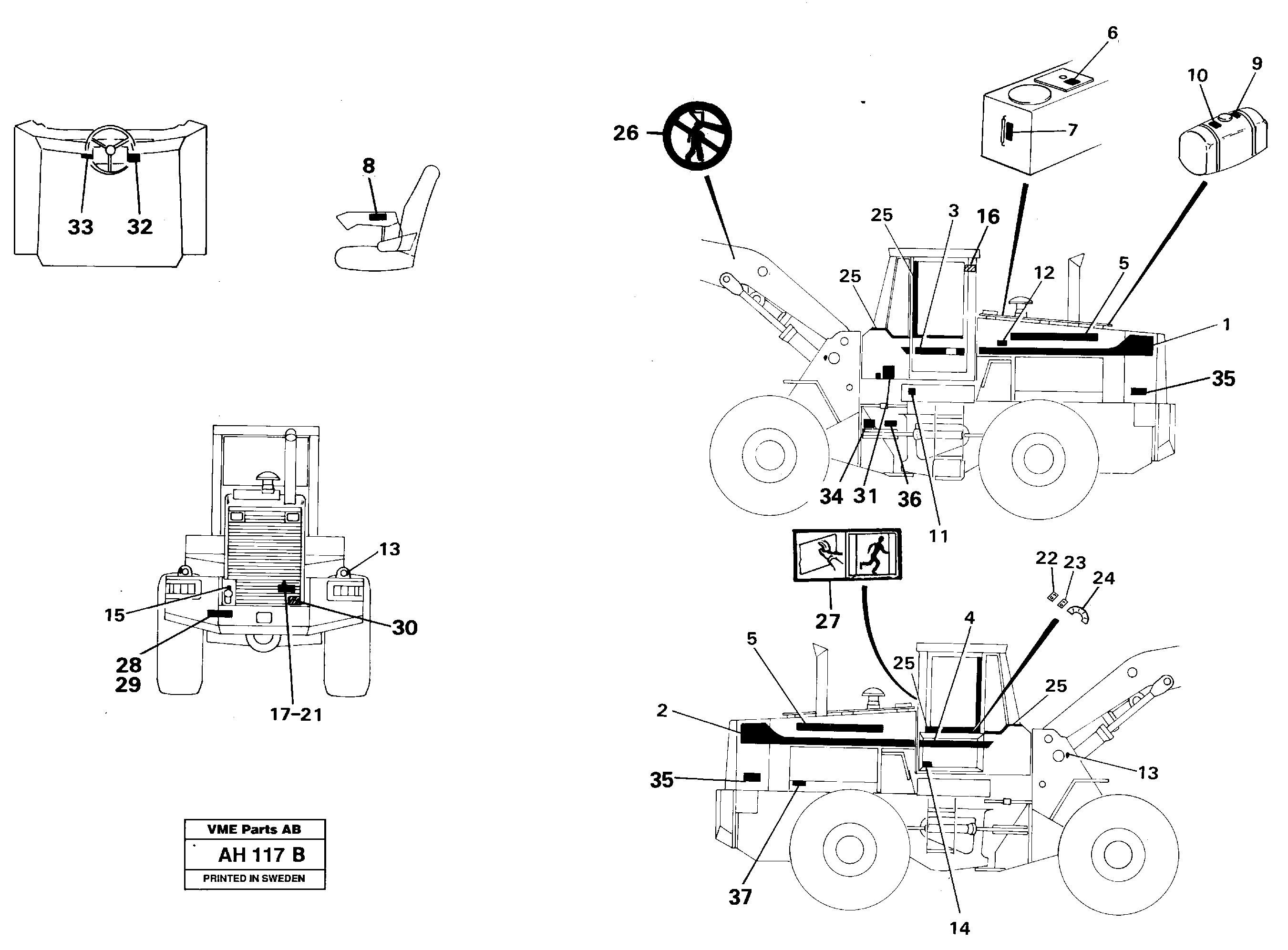 Sign plates and decals — volvo parts diagram