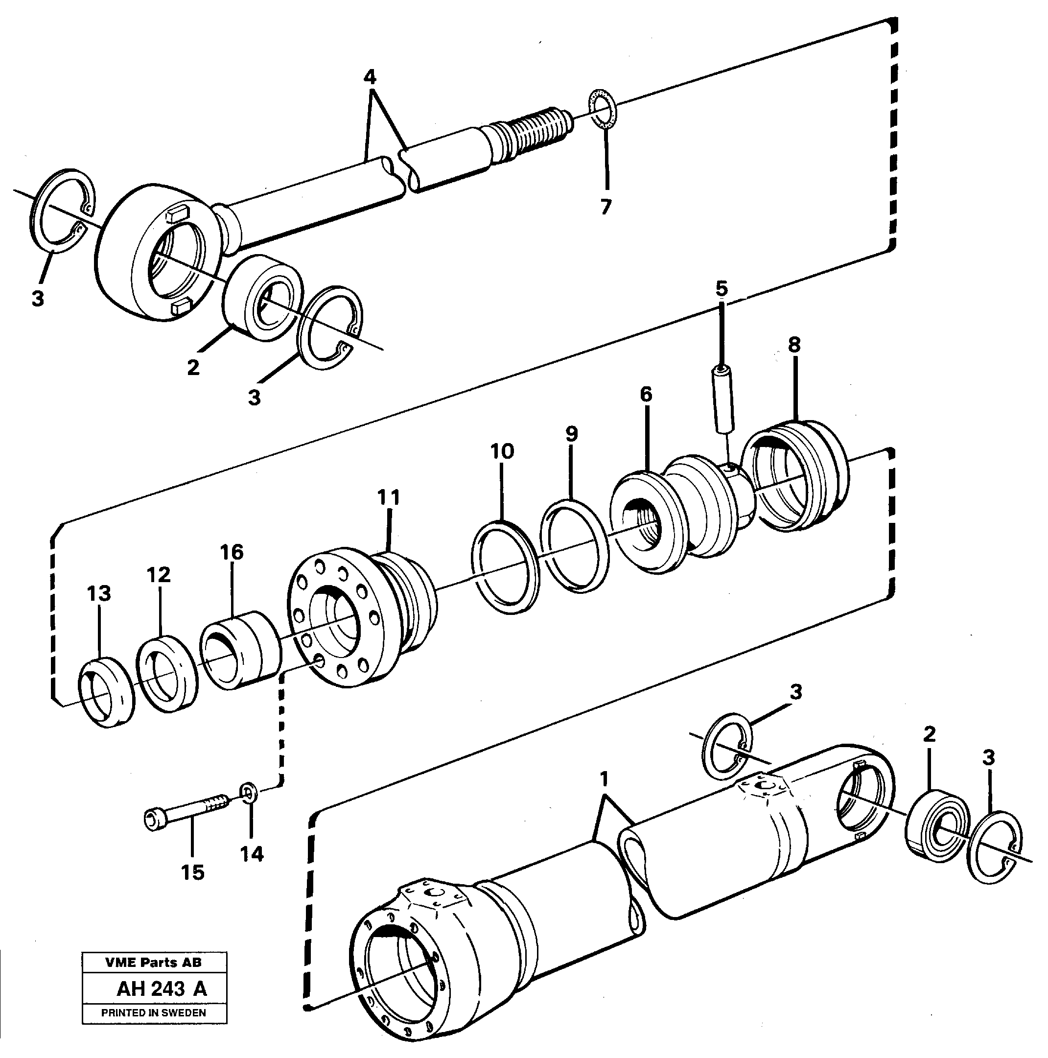 Hydraulic cylinder — volvo parts diagram