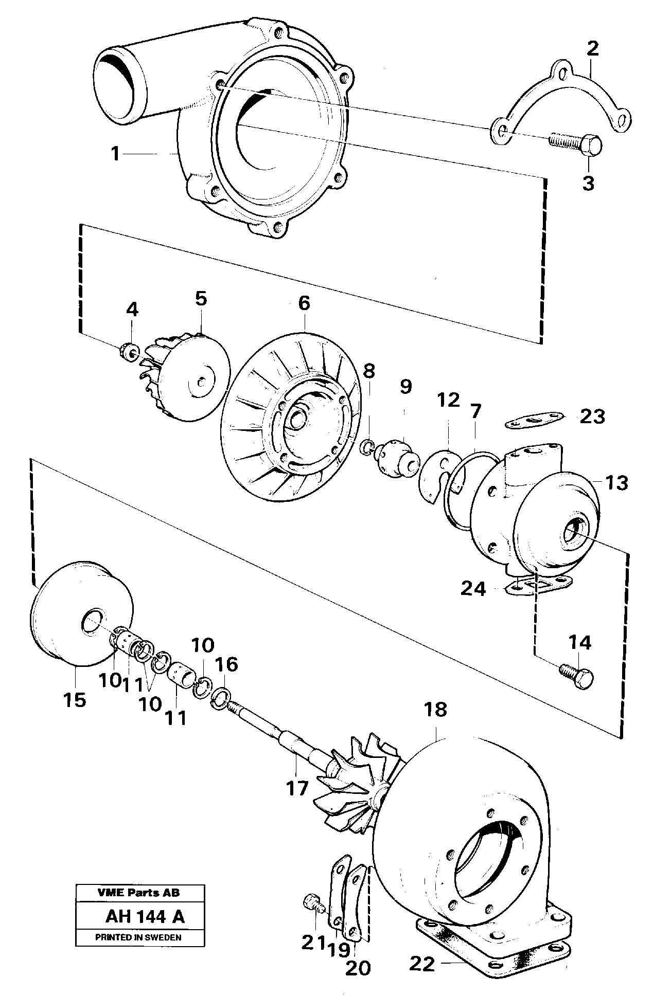Turbo charger — volvo parts diagram