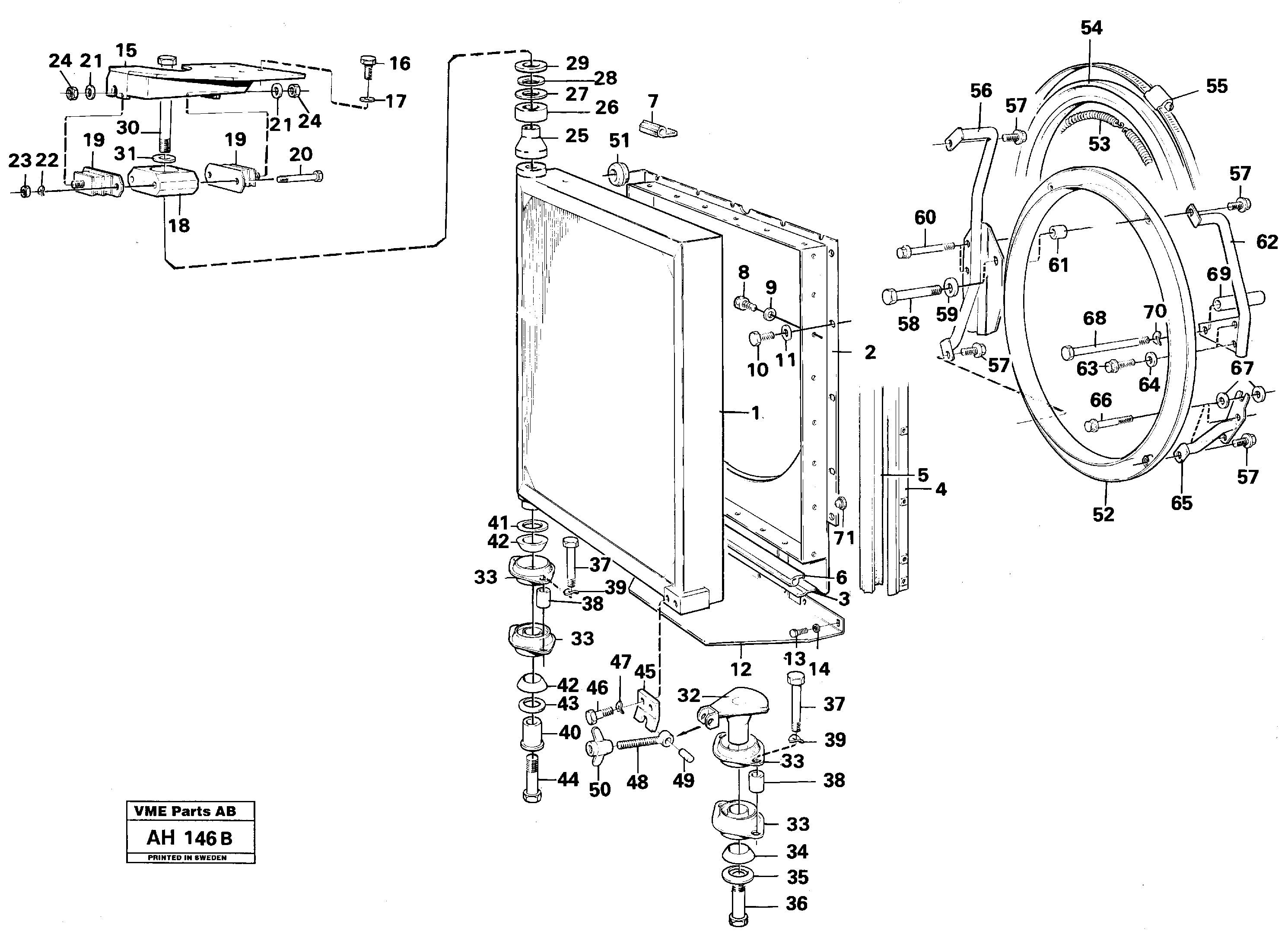 Radiator with fitting parts — volvo parts diagram