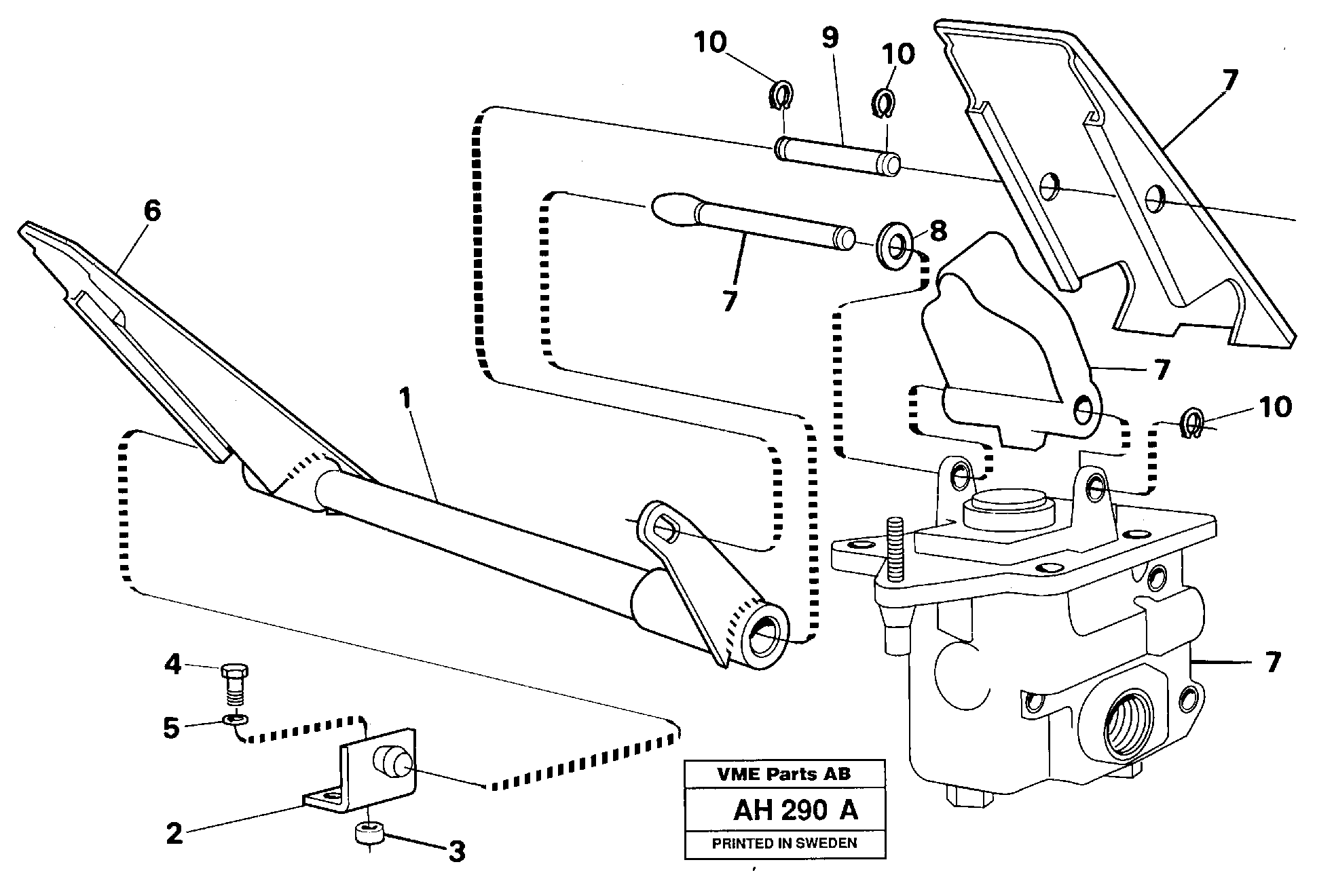 Dual brake pedals  91925 — volvo parts diagram