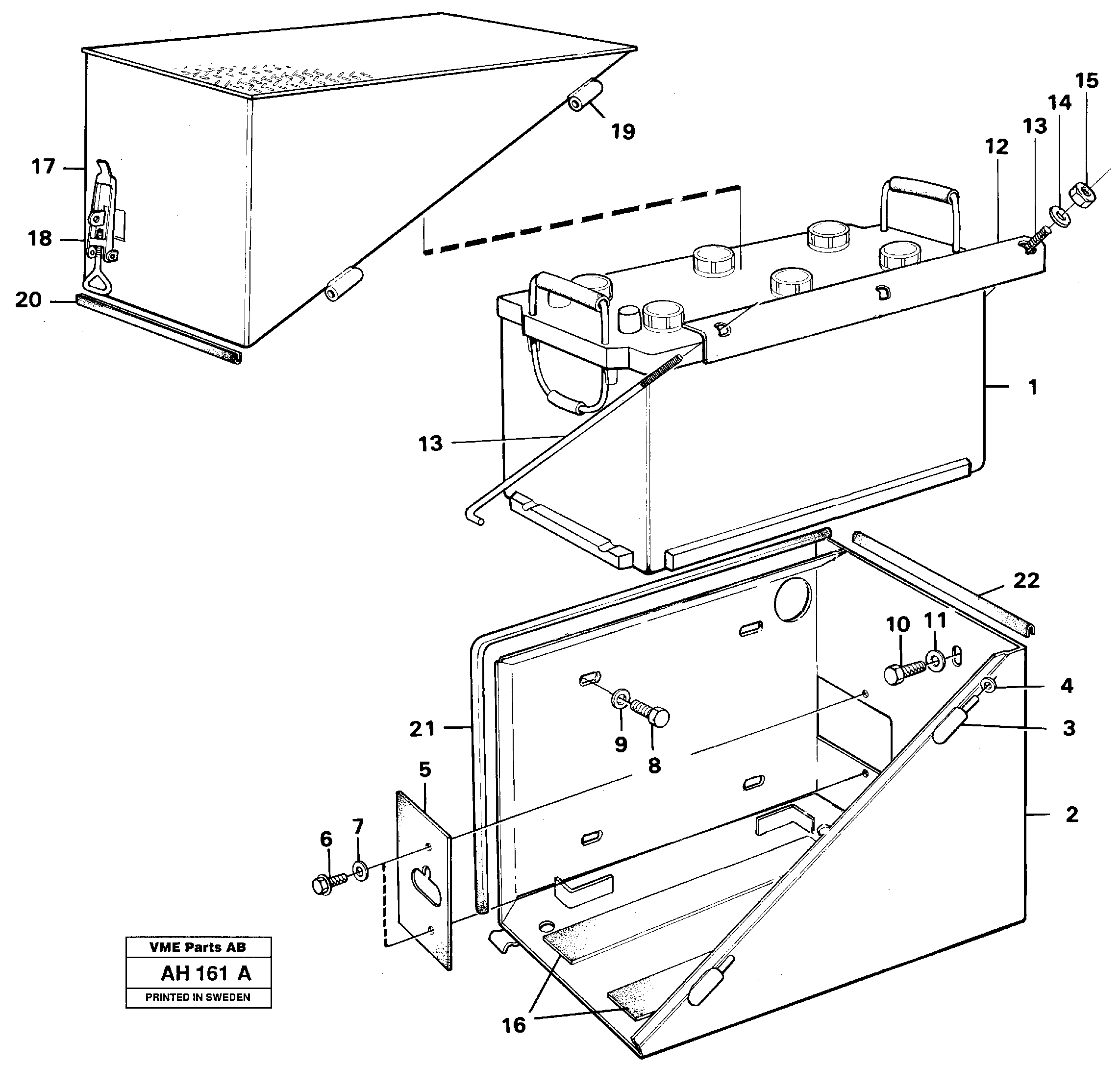 Battery box, assembly — volvo parts diagram