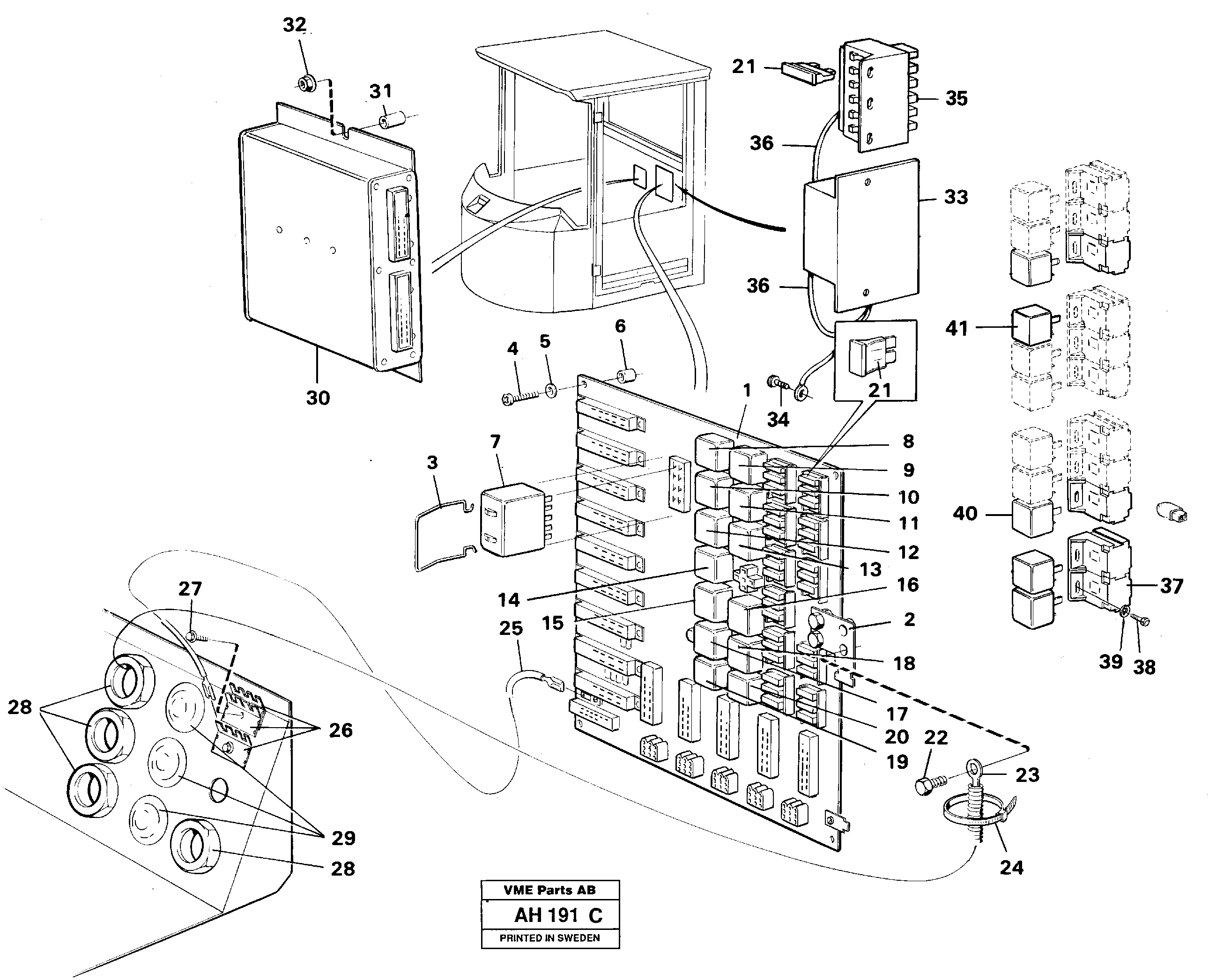 Electrical distribution box — volvo parts diagram