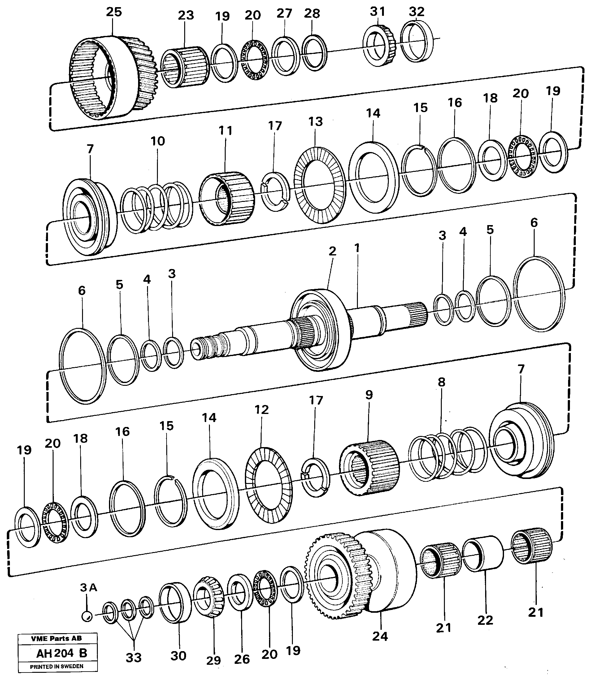 Clutches 1:st and 2:nd speeds — volvo parts diagram