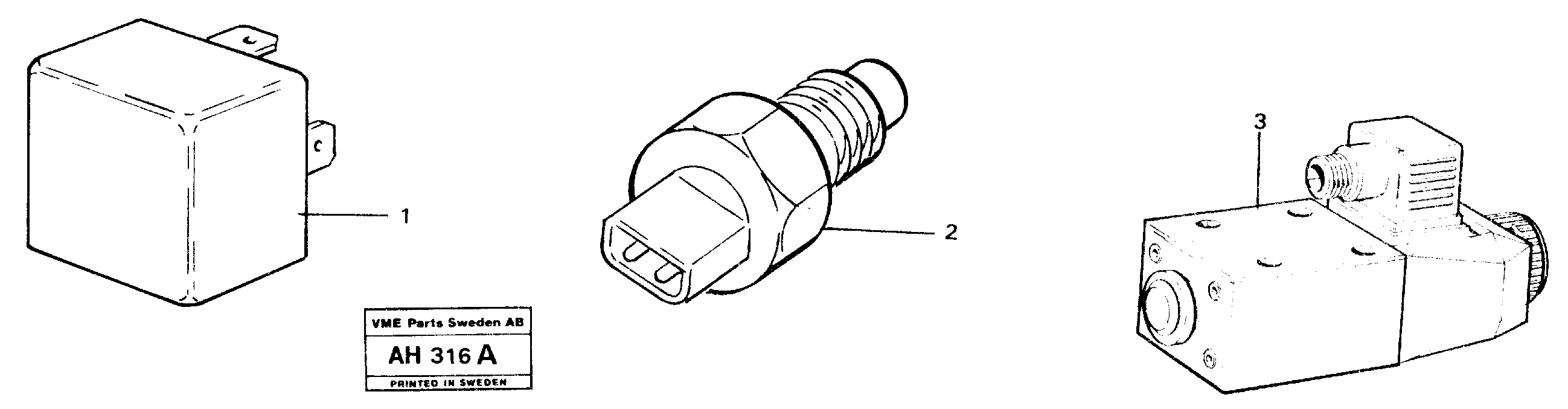 Relays, sensors and solenoid valves Reference list — volvo parts diagram