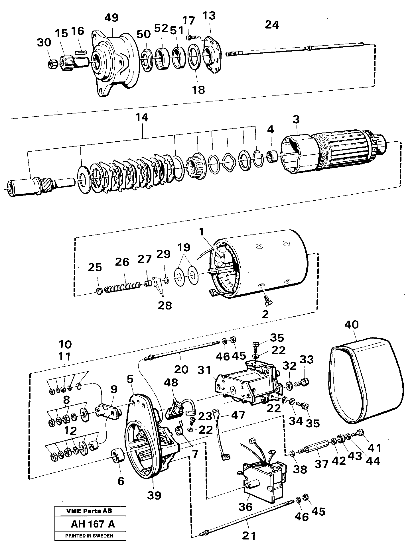 Starter motor — volvo parts diagram