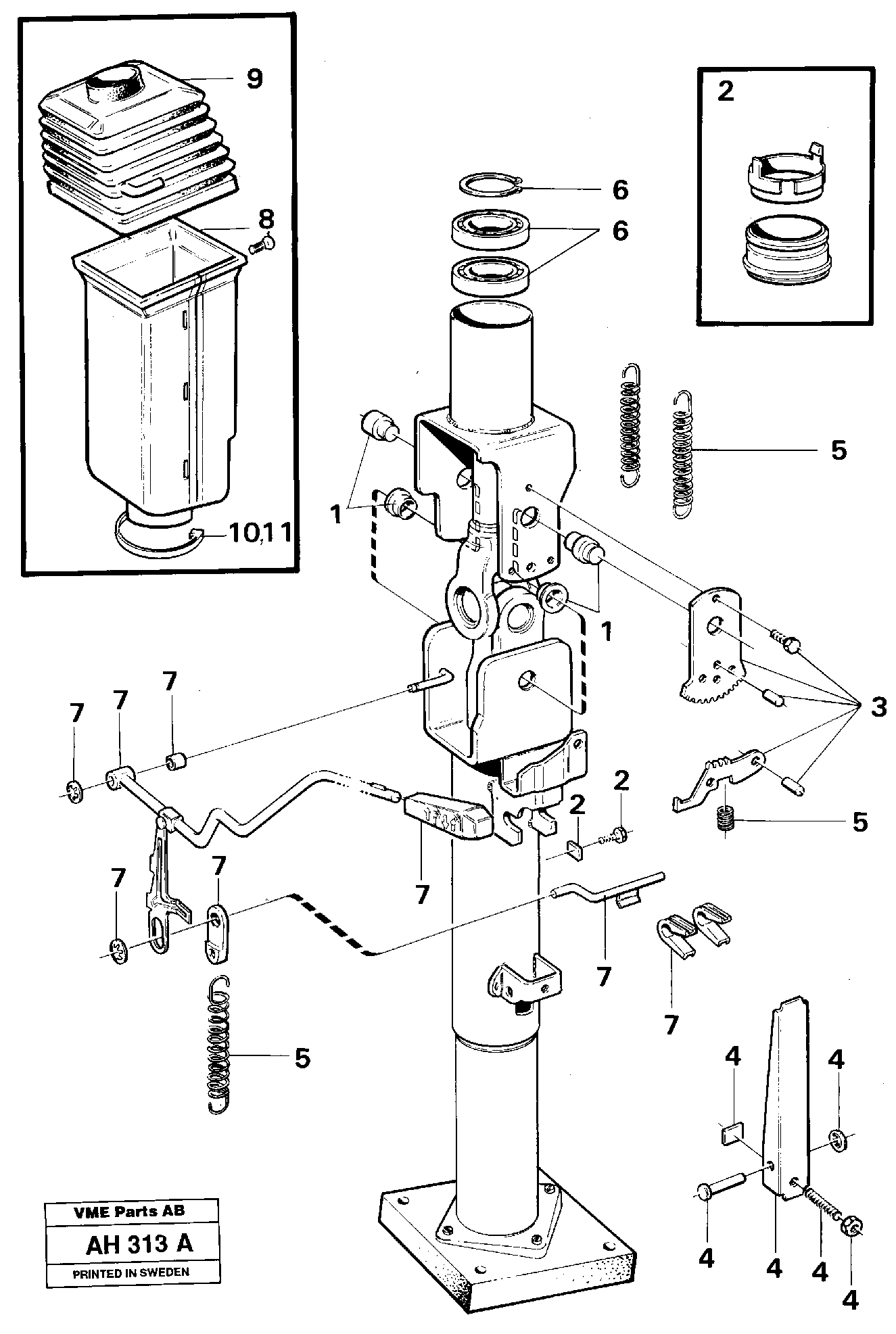 Adjustable steering wheel 92029, STD USA — volvo parts diagram