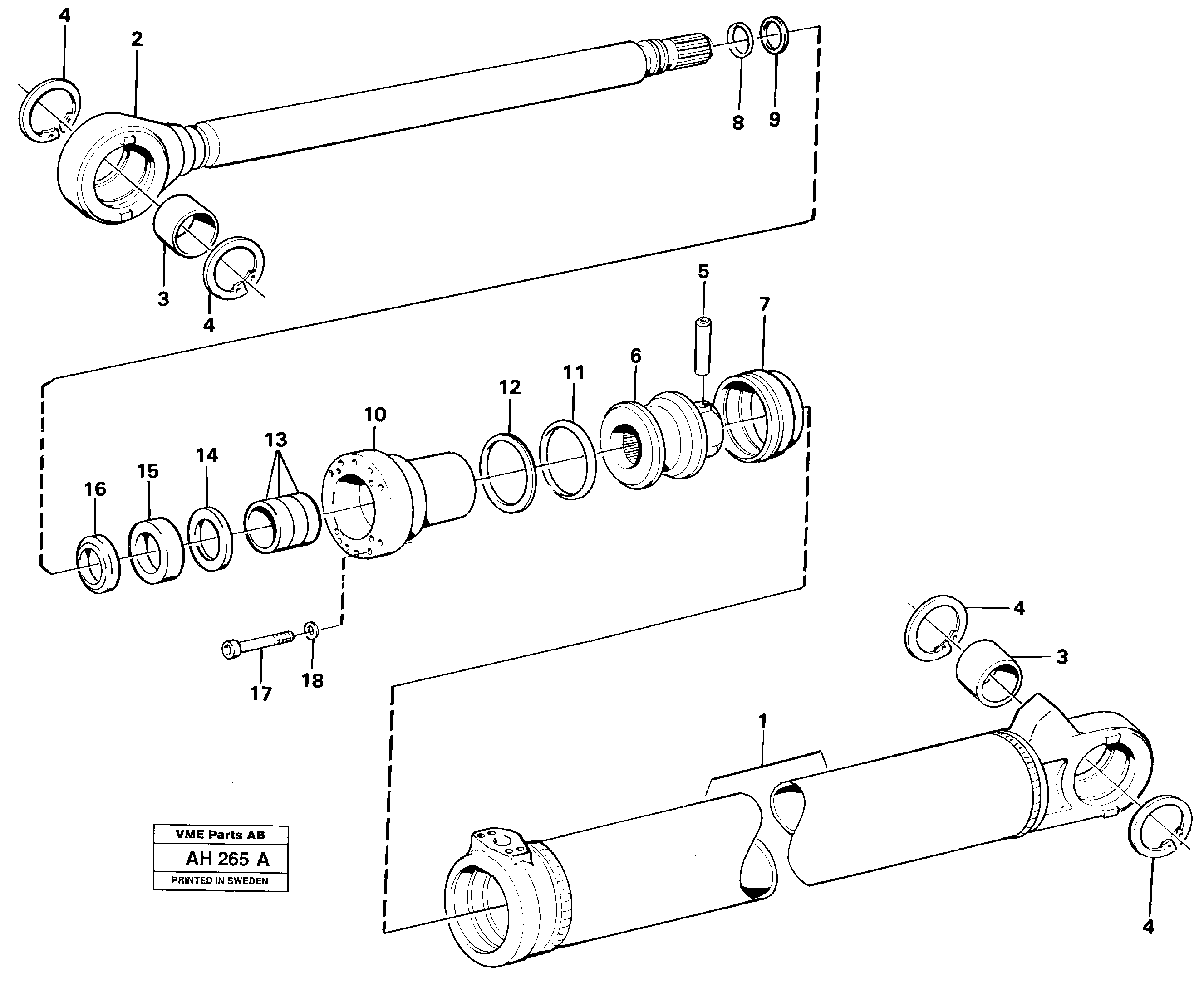 Hydraulic cylinder tilting — volvo parts diagram