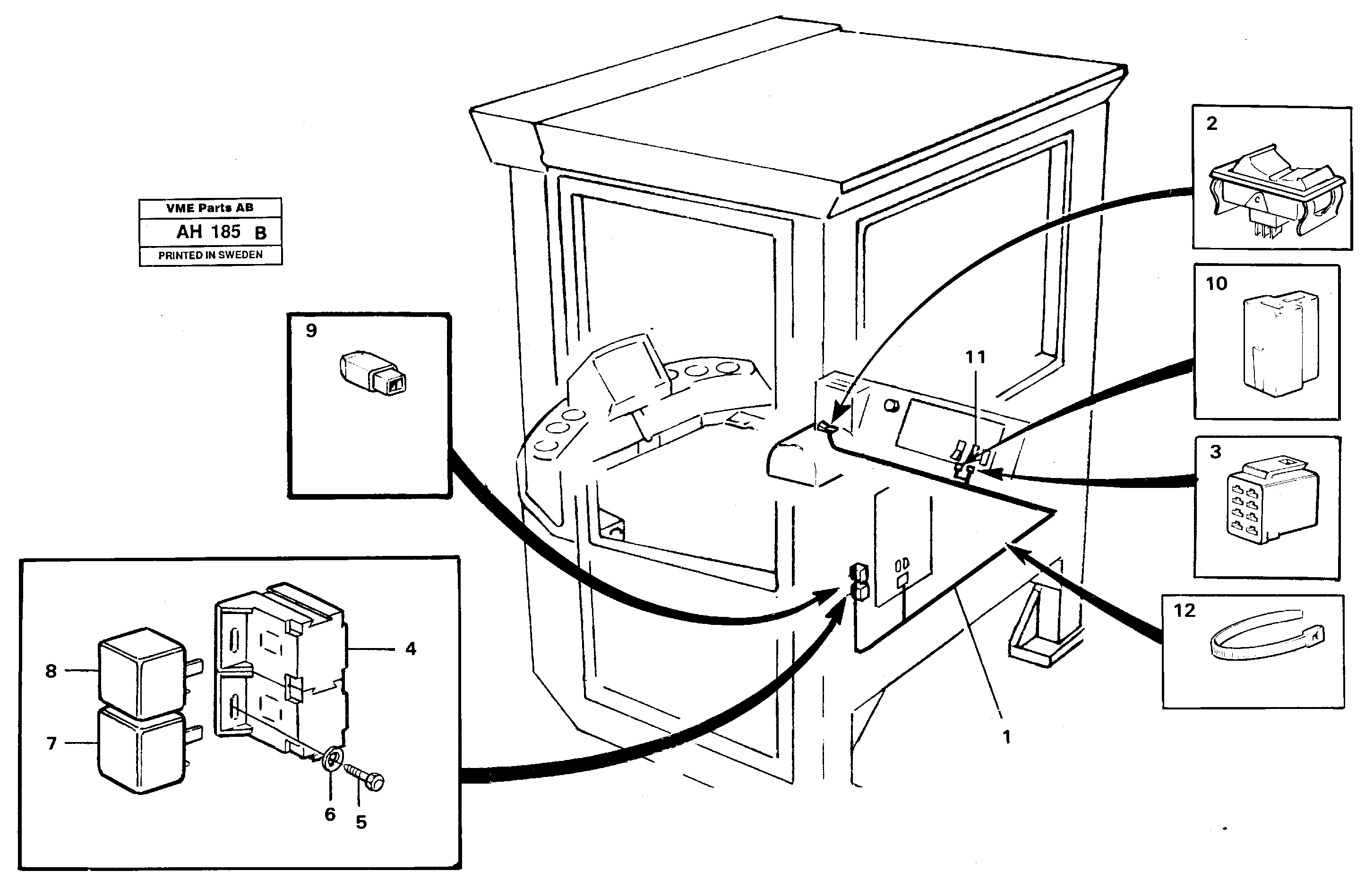 Electrical system: Forward/reverse switch  91944 — volvo parts diagram