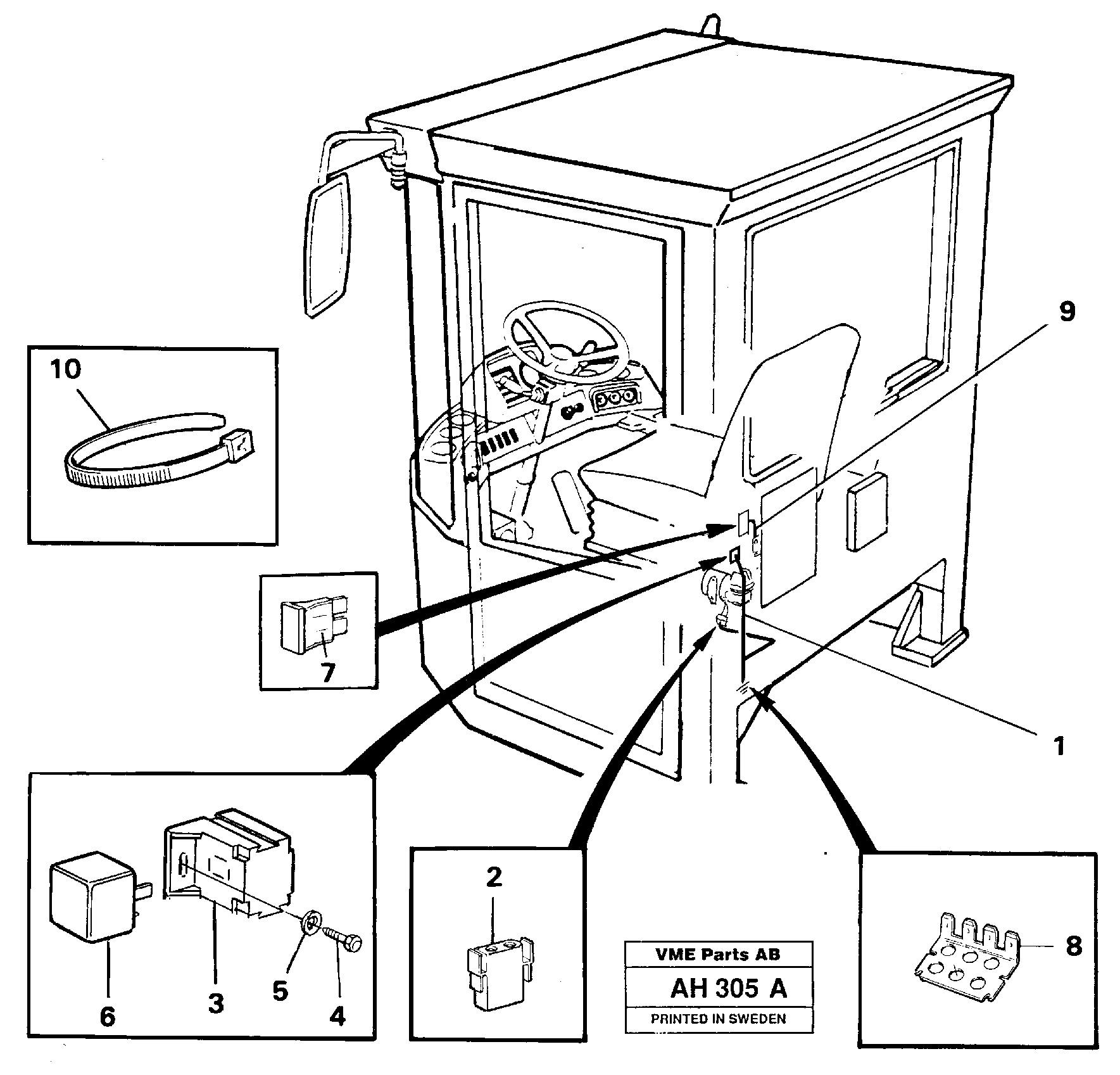 Electrical system: Air-suspensioned seat  92075, 92196, 92404 — volvo parts diagram