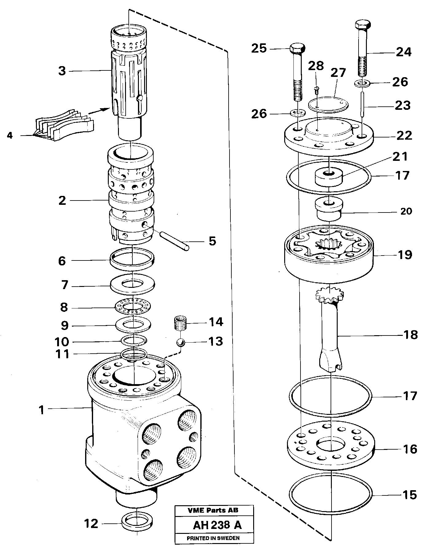 Steering unit — volvo parts diagram
