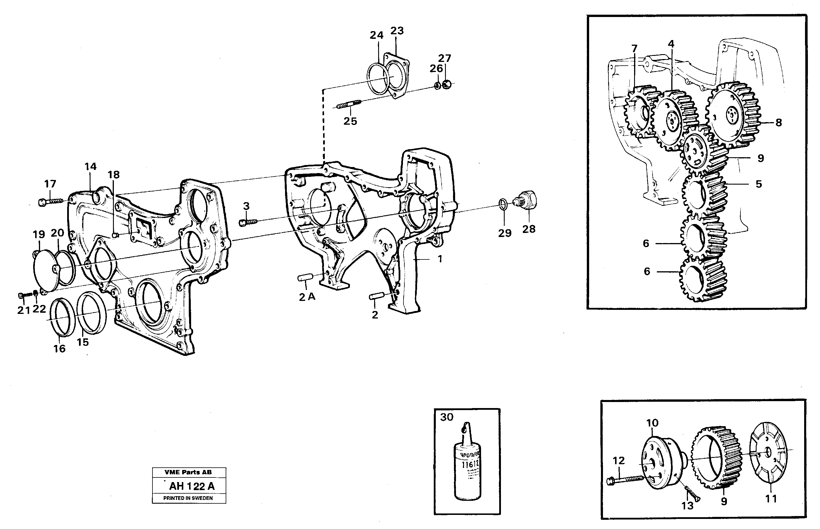 Timing gear casing — volvo parts diagram