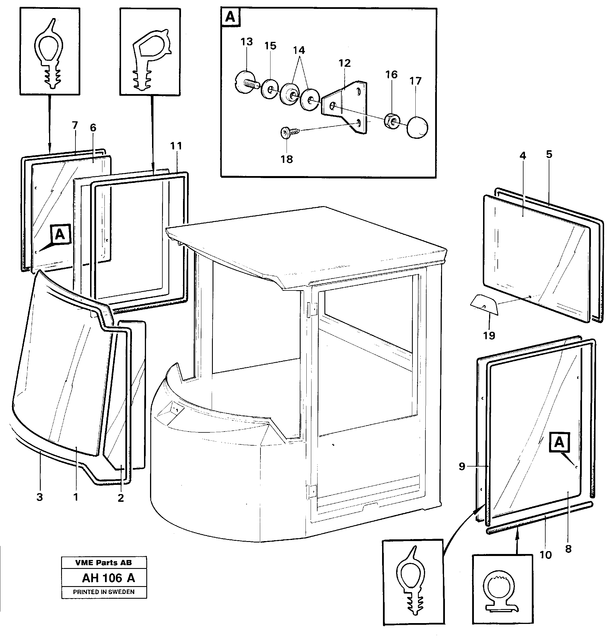Glass panes — volvo parts diagram