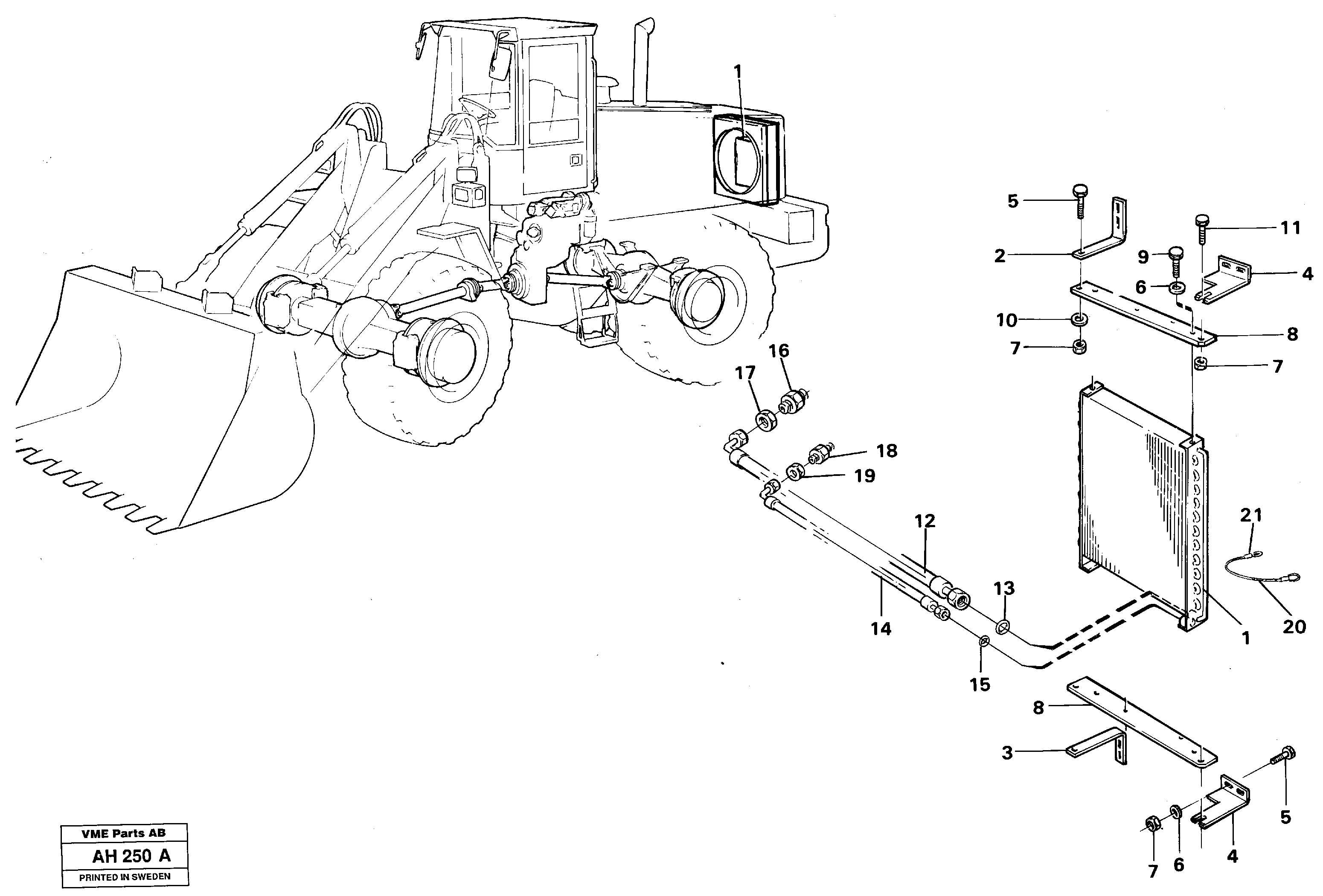 Condenser with fitting parts  91873 — volvo parts diagram