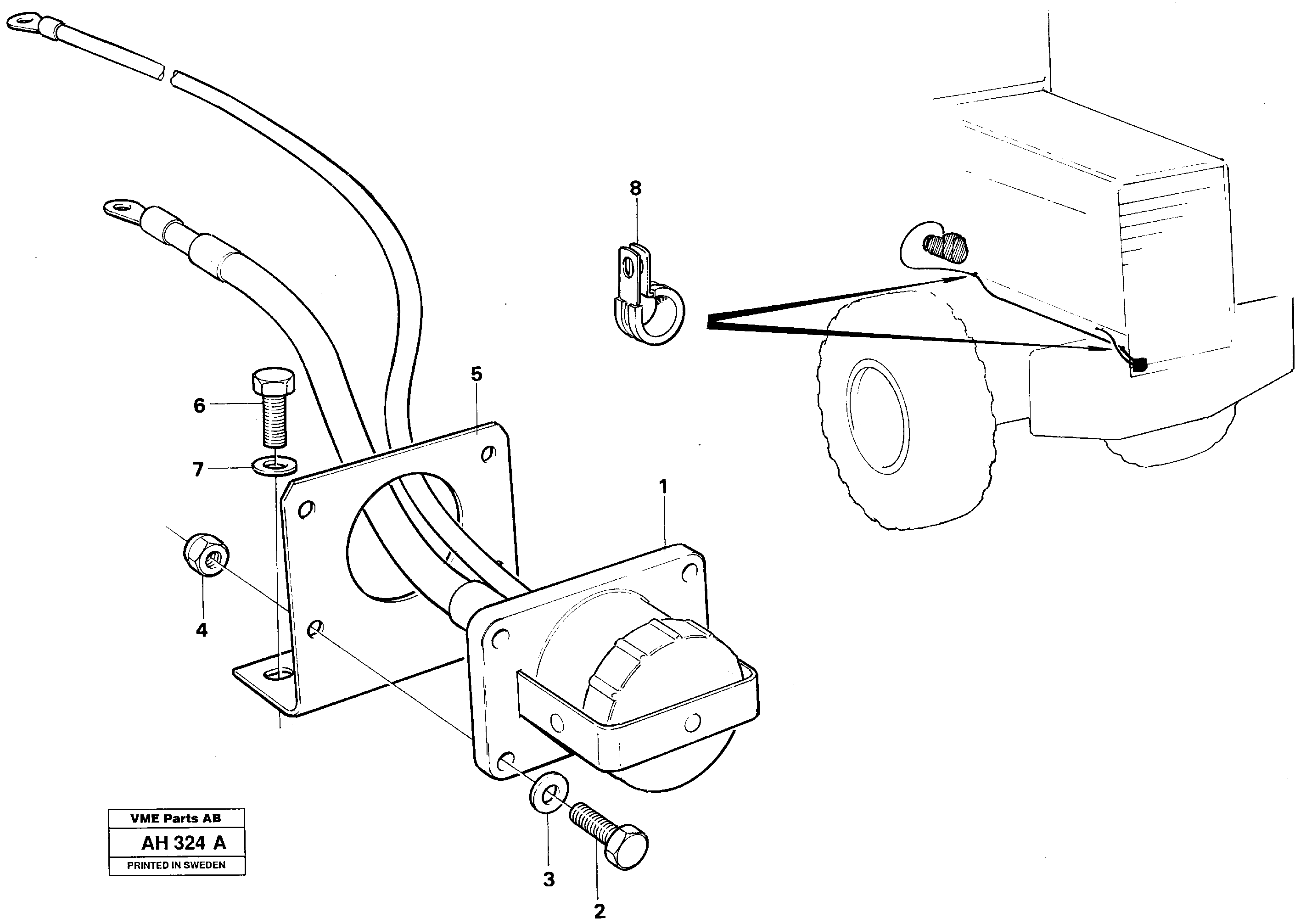 Auxiliary contact 92429 — volvo parts diagram