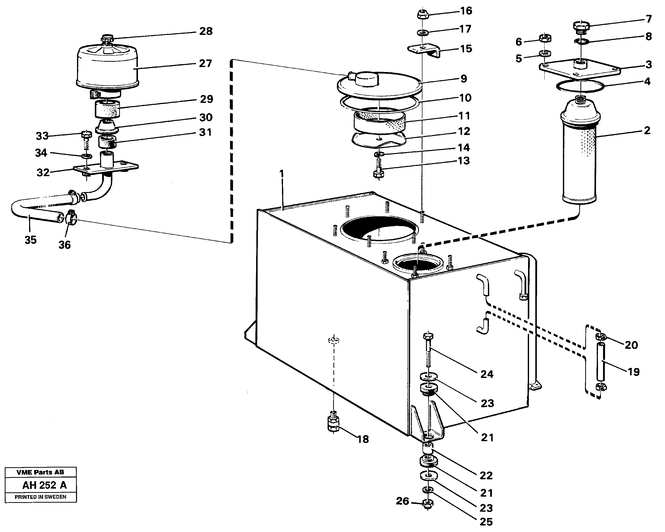 Hydraulic tank — volvo parts diagram