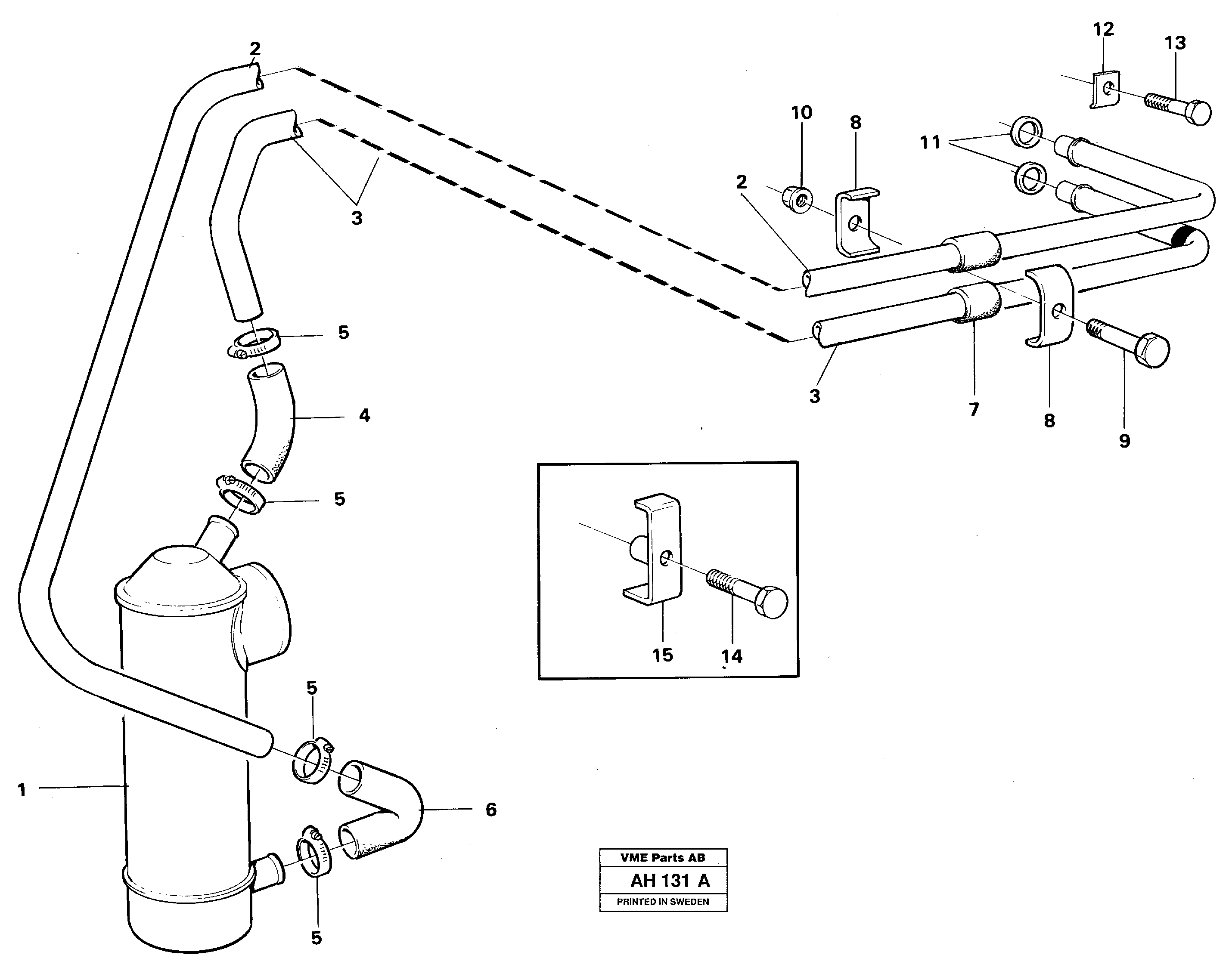 Oil cooler with hoses — volvo parts diagram