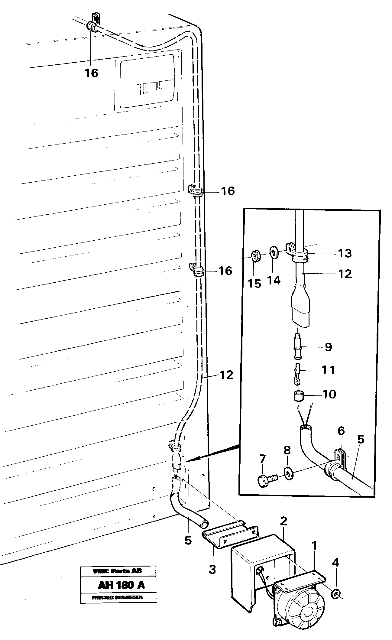 Back-up warning unit 91935 — volvo parts diagram