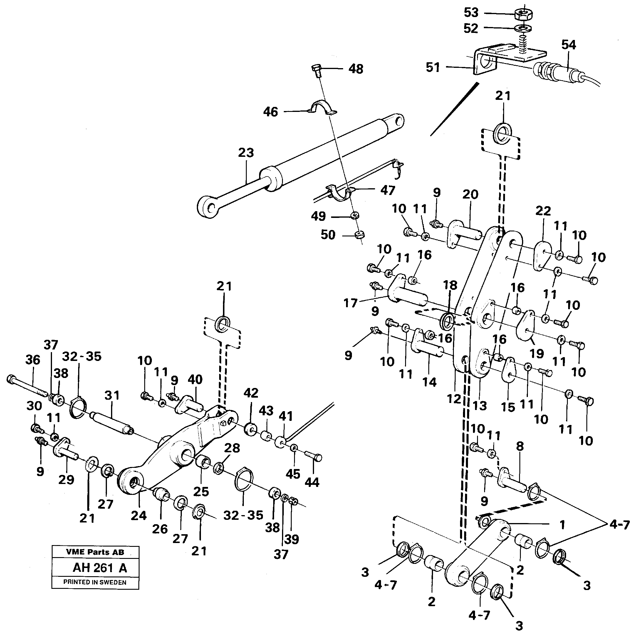 Links with fitting parts — volvo parts diagram