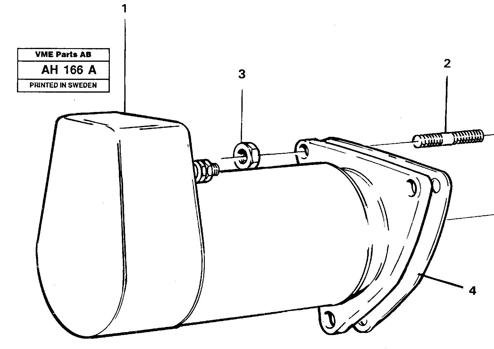 Starter motor, mounting — volvo parts diagram
