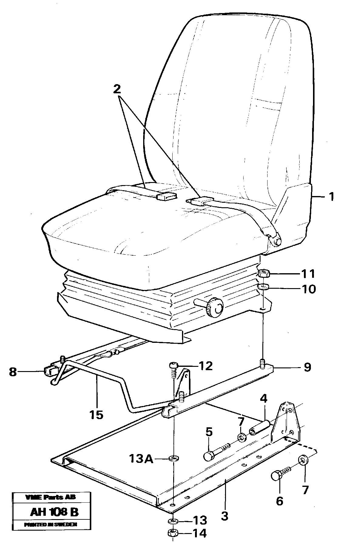Driver's seat, assembly — volvo parts diagram