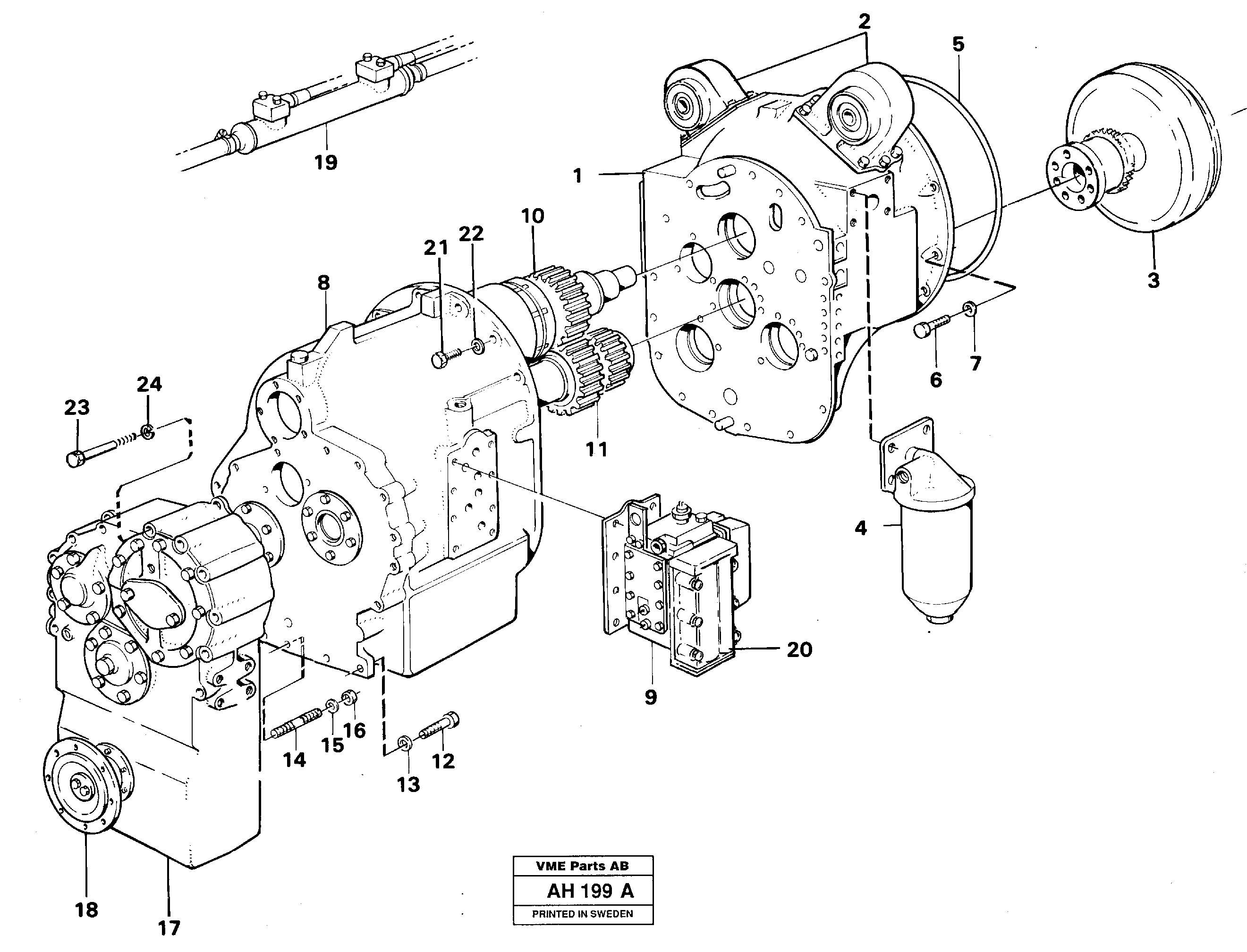 Hydraulic transmission with fitting parts — volvo parts diagram