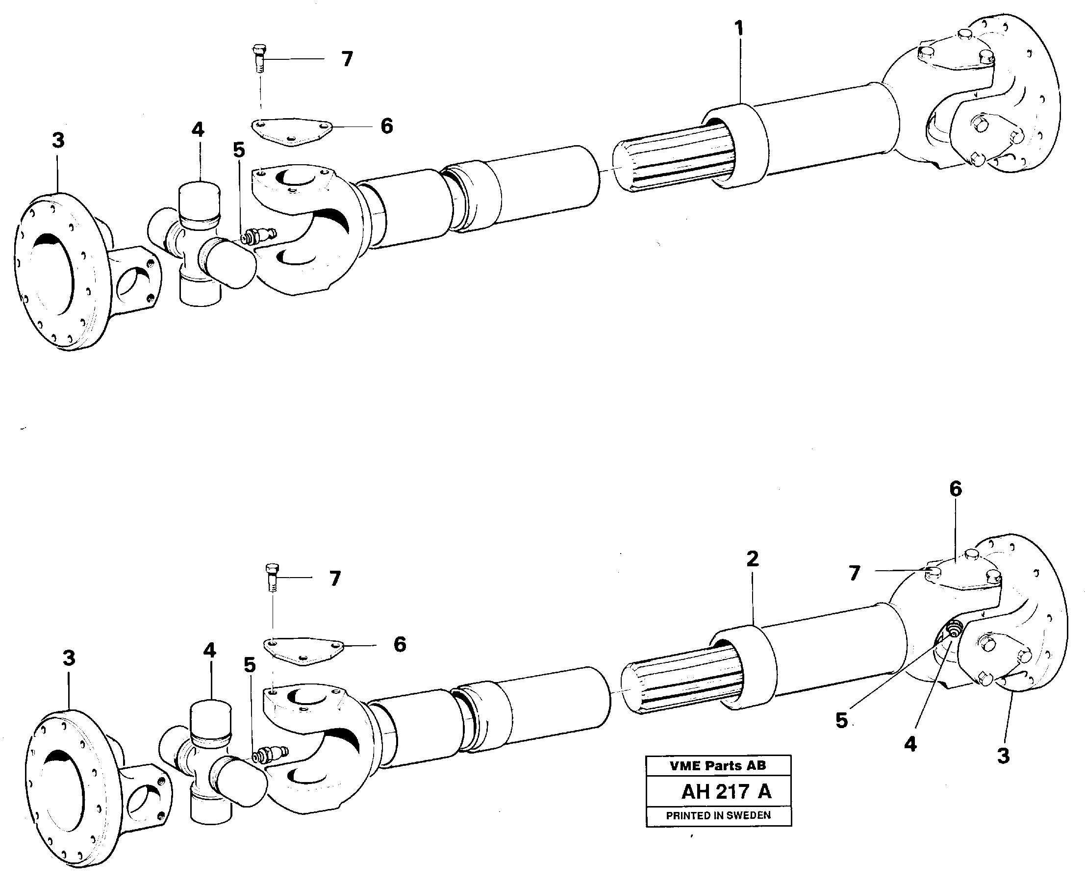 Propeller shaft — volvo parts diagram