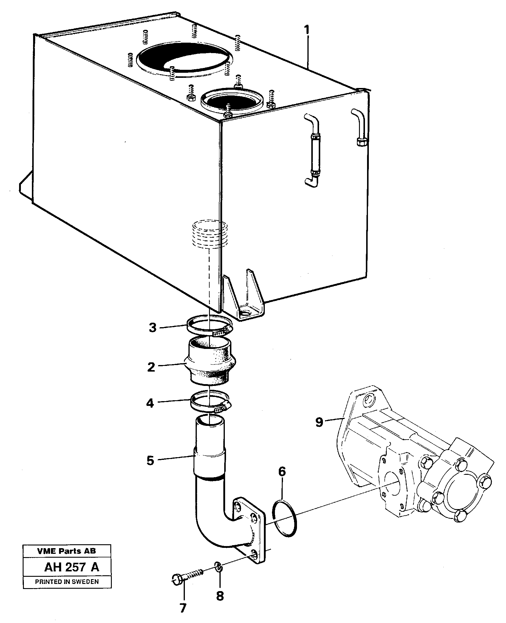 Hydraulic system: Suction line — volvo parts diagram