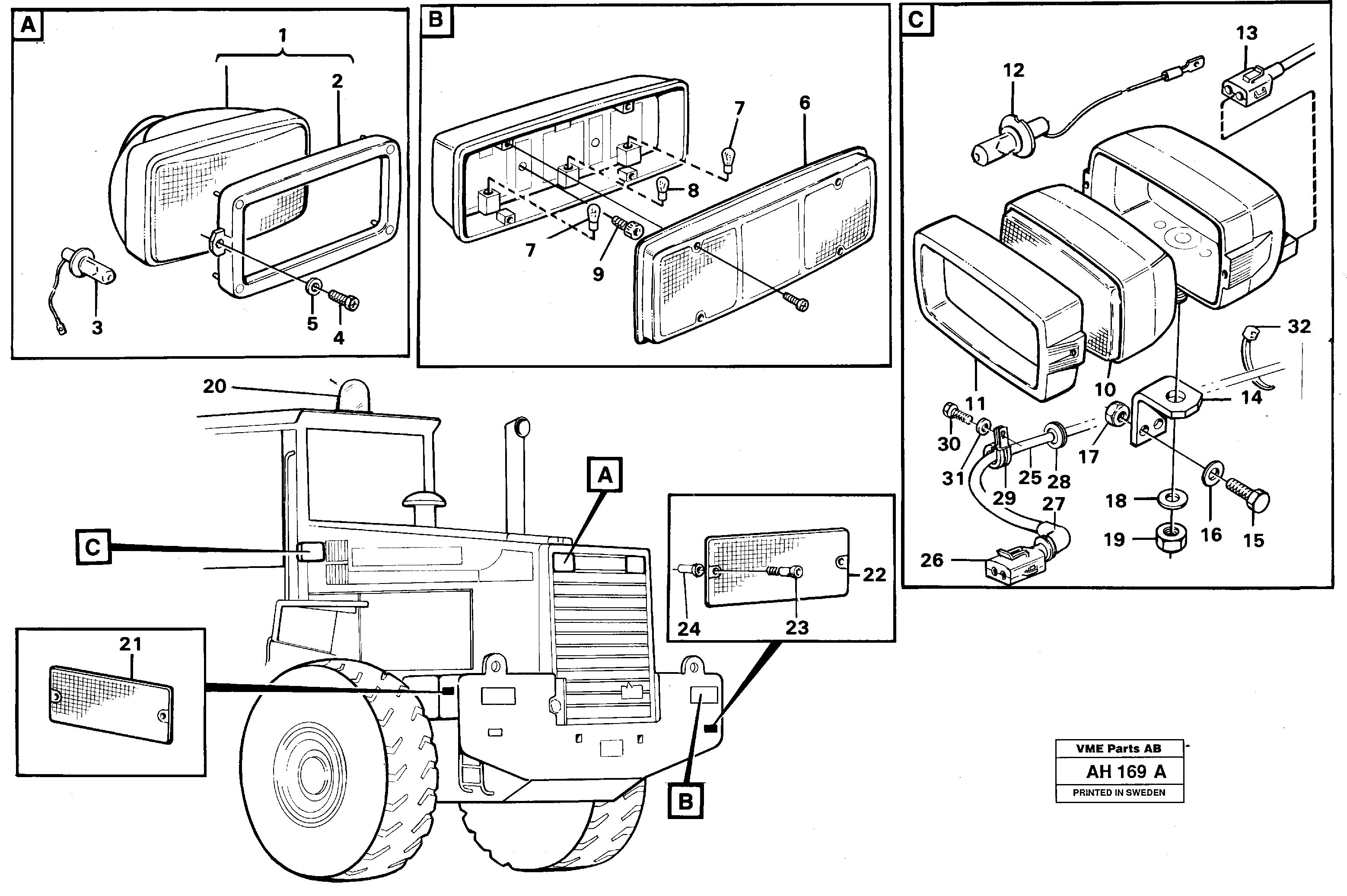 Lighting,rear — volvo parts diagram
