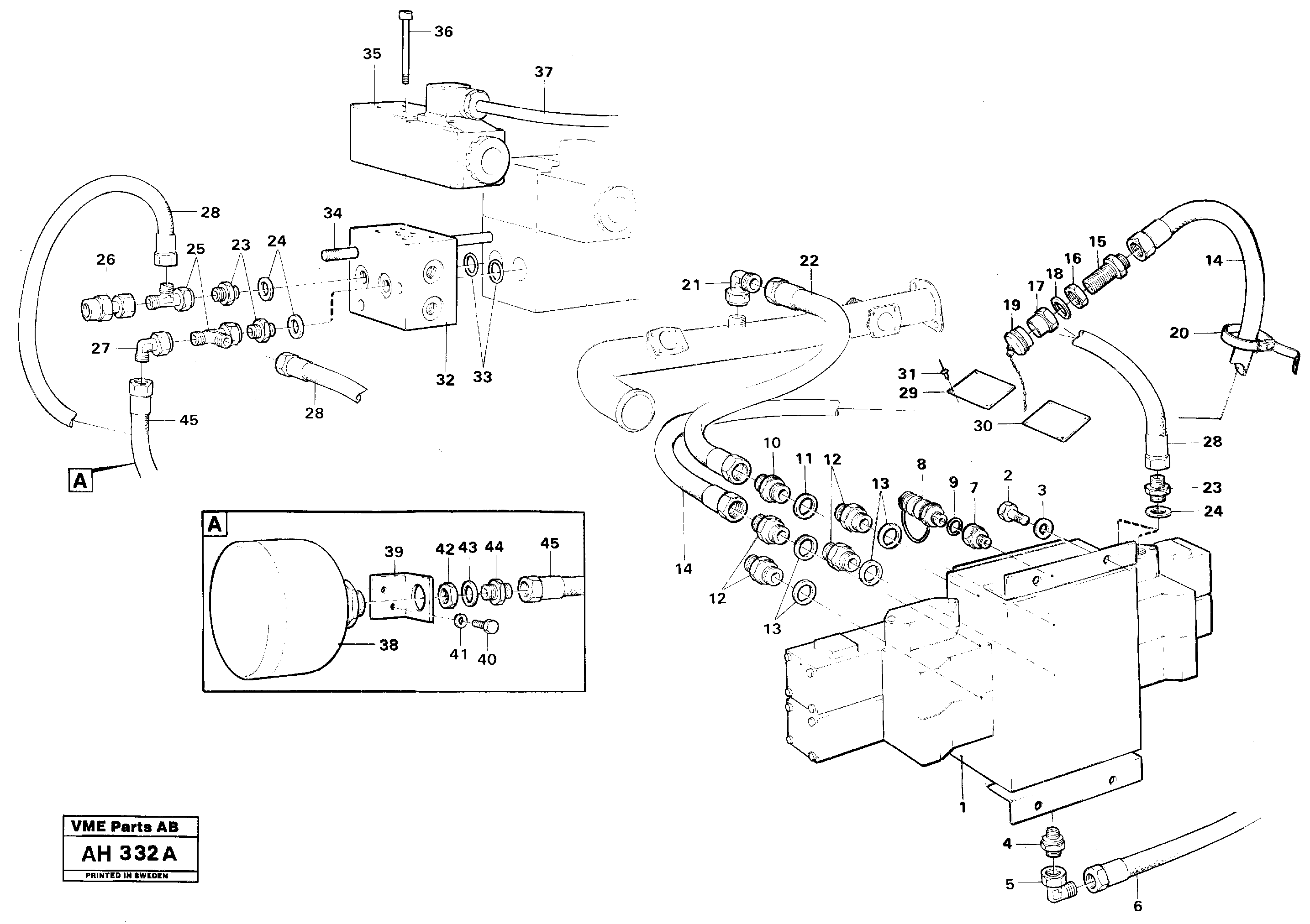 Hydraul.lines 5th and 6th function  92418 — volvo parts diagram